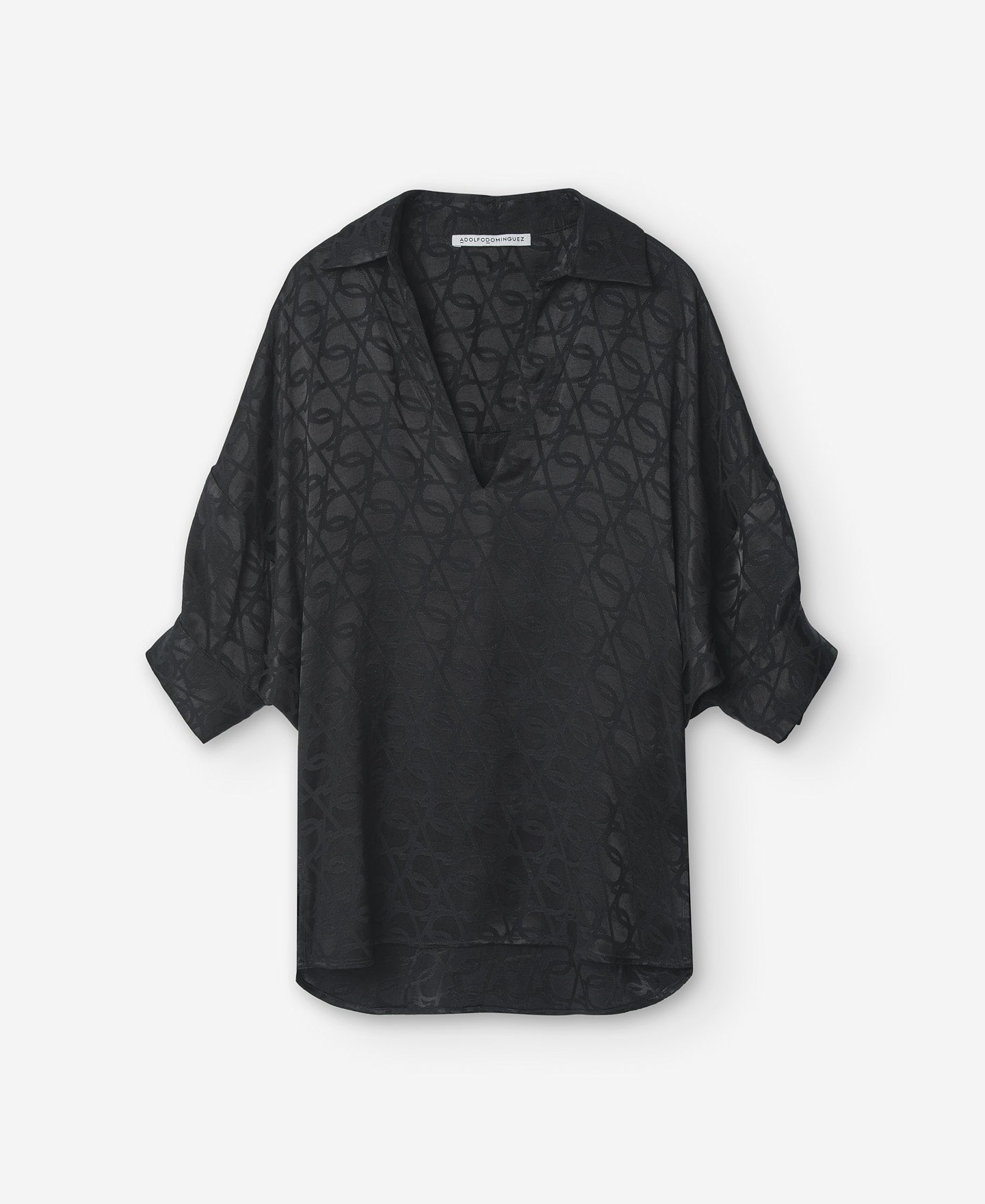Black Monogram Print Shirt