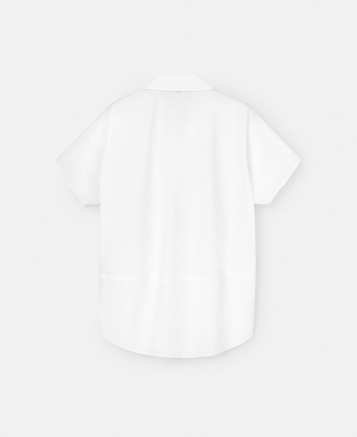 White Cotton Lapel Collar Shirt