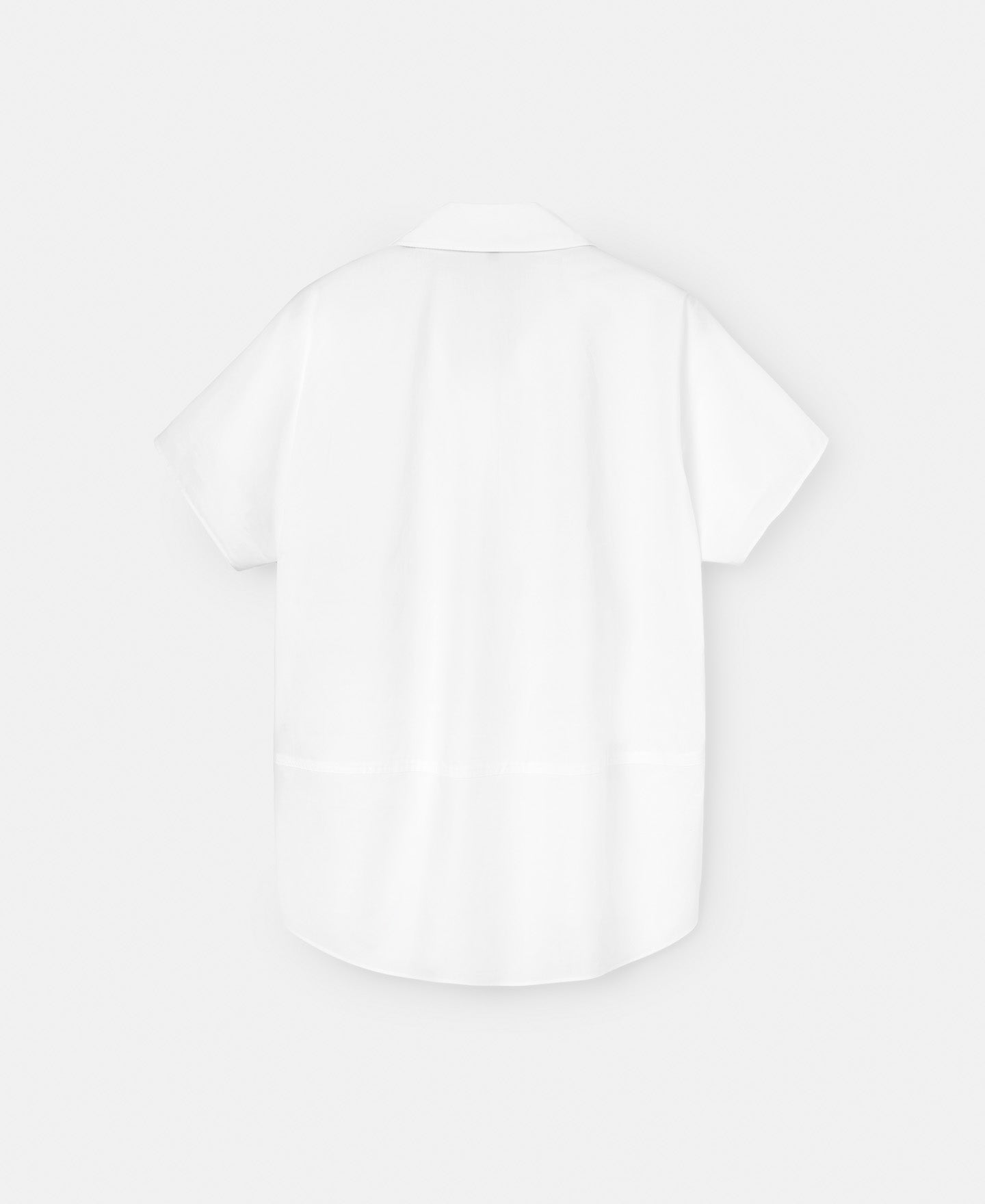 White Cotton Lapel Collar Shirt