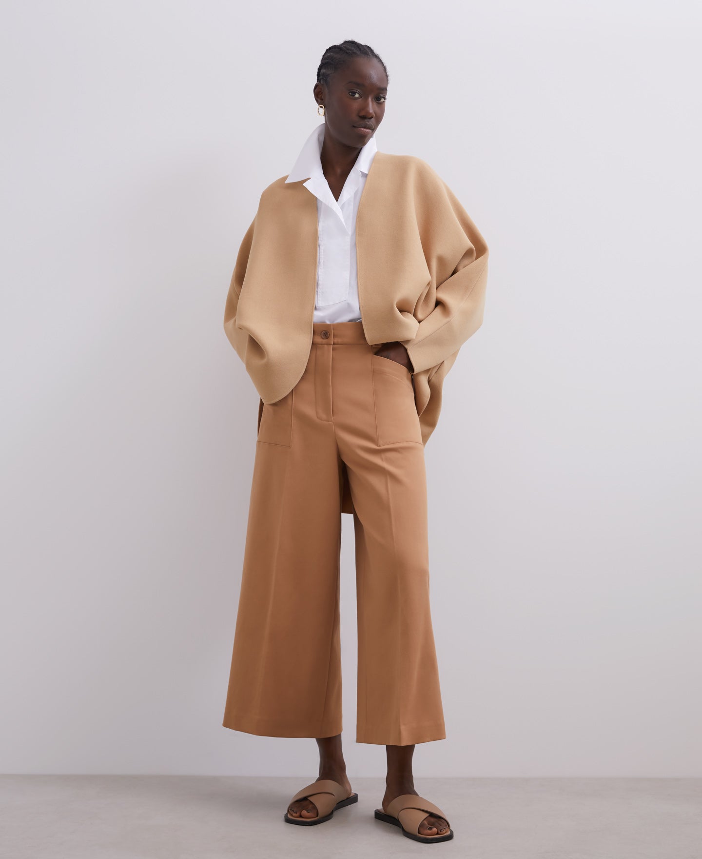 White Cotton Lapel Collar Shirt