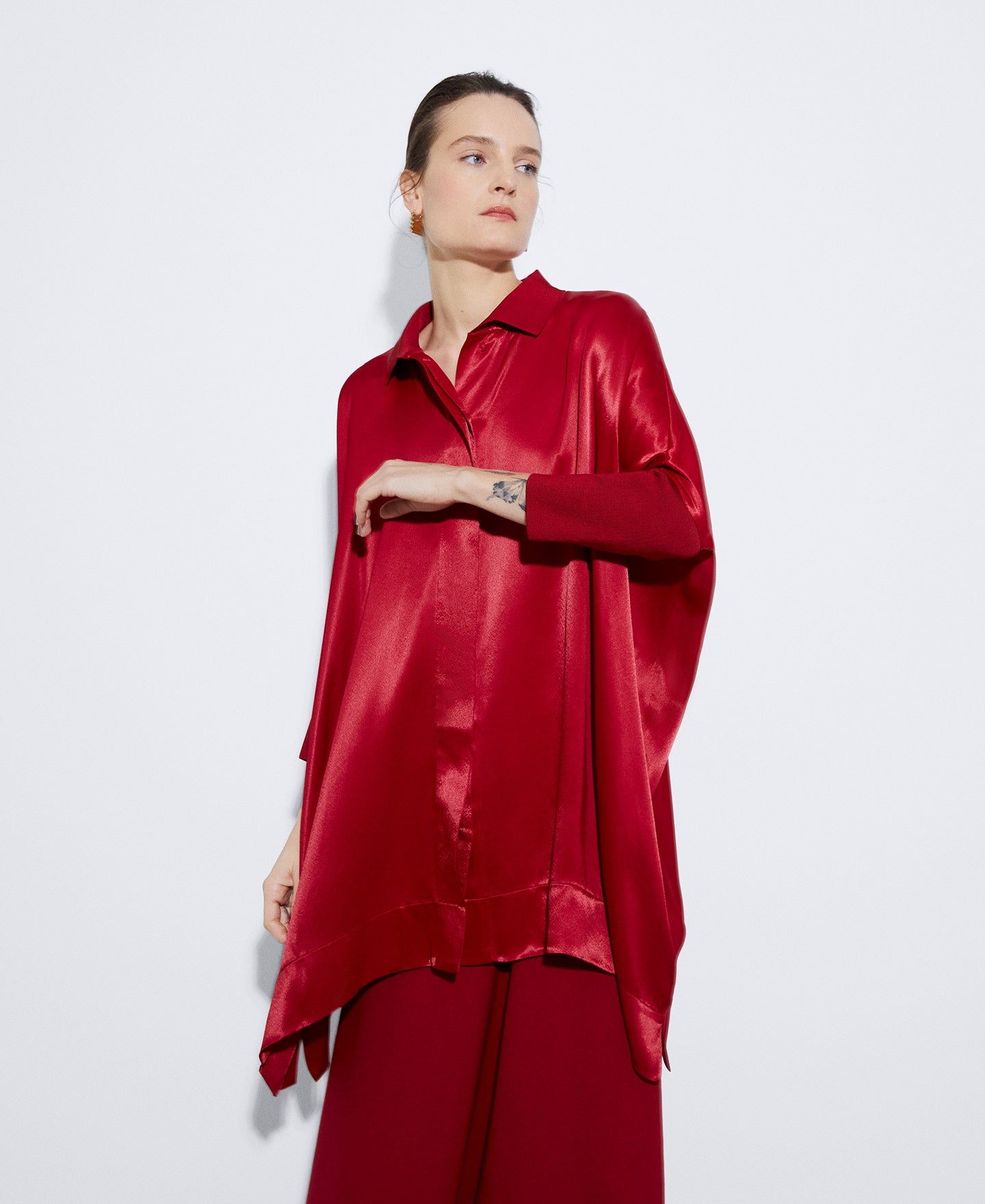 Red Fluid Viscose Blouse