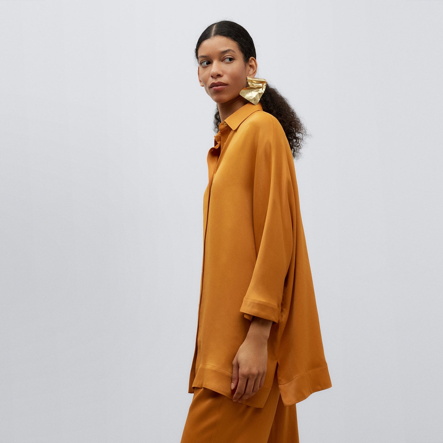 Dark Orange Orange Japanese Sleeve Shirt