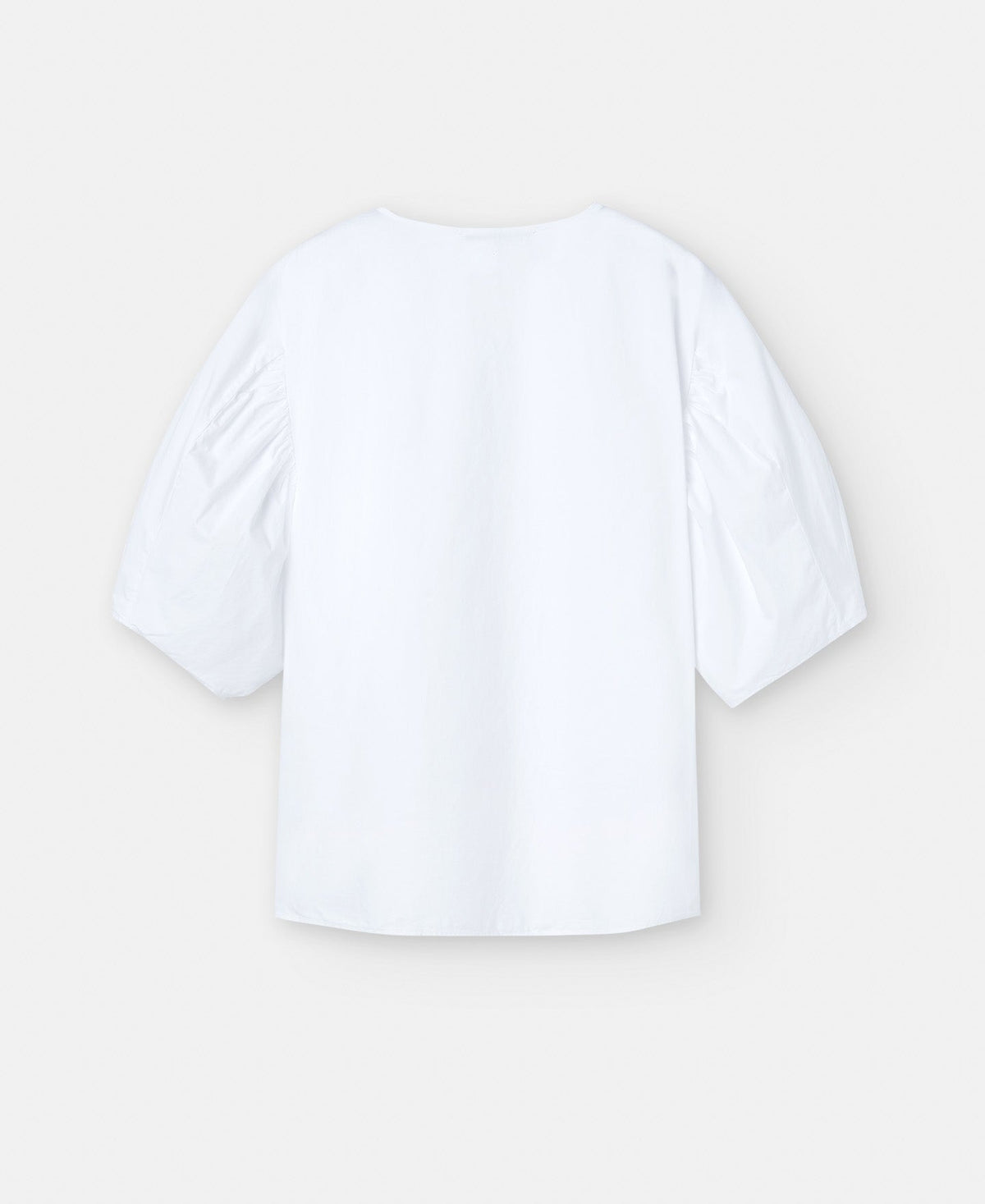 White Puffed Sleeve Blouse In Cotton