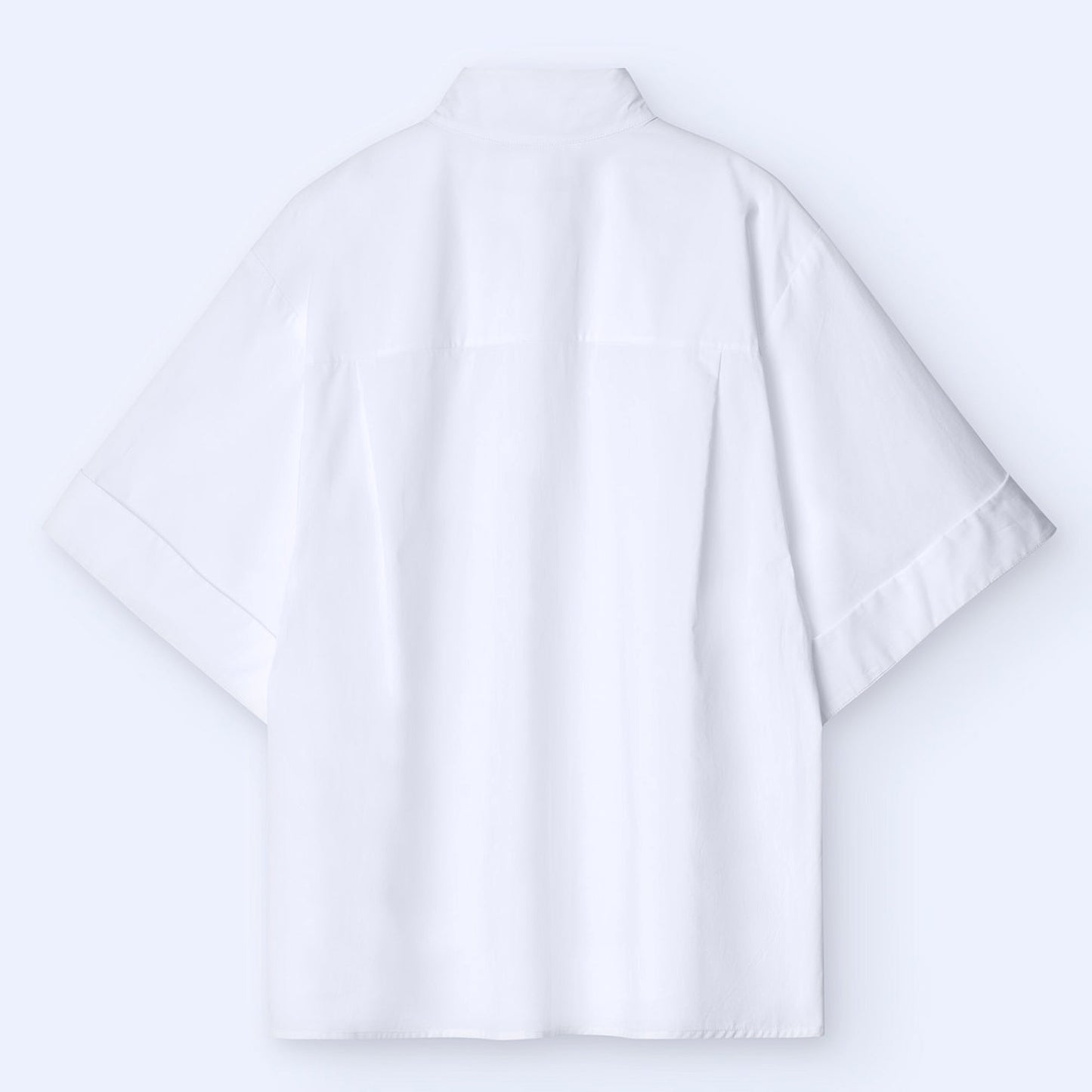 White Mandarin Collar Shirt