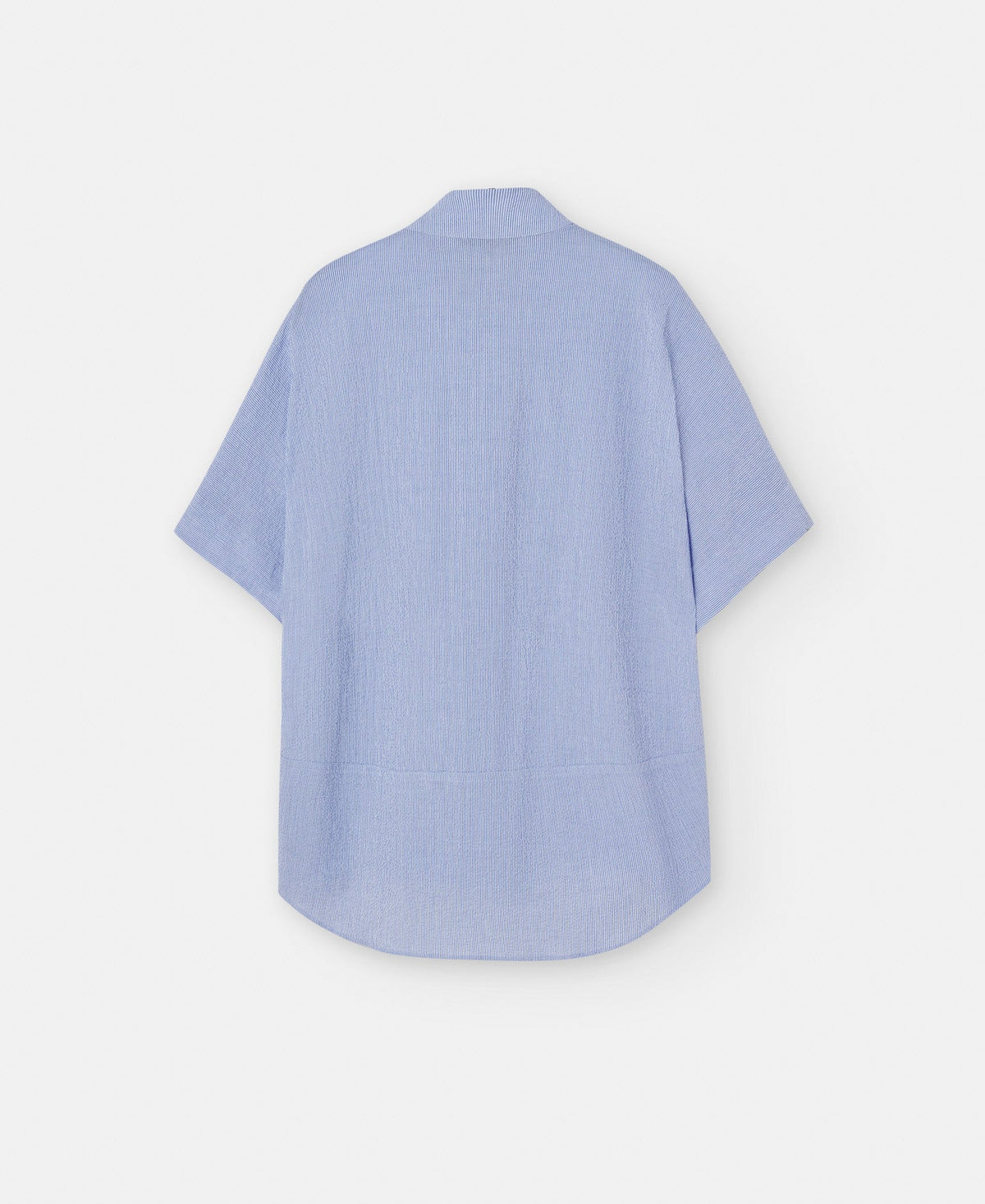 White/Blue Stripe Cotton Seersucker Shirt