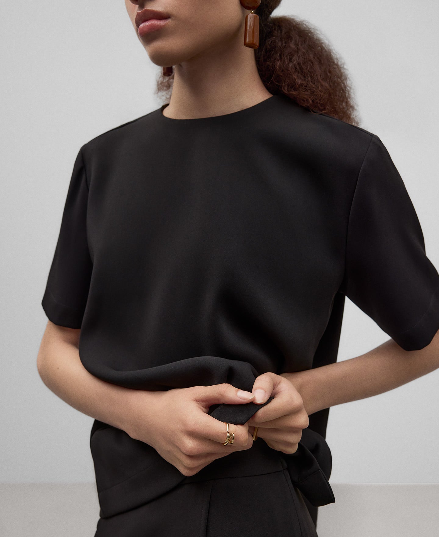 Woman's Structured Black Top