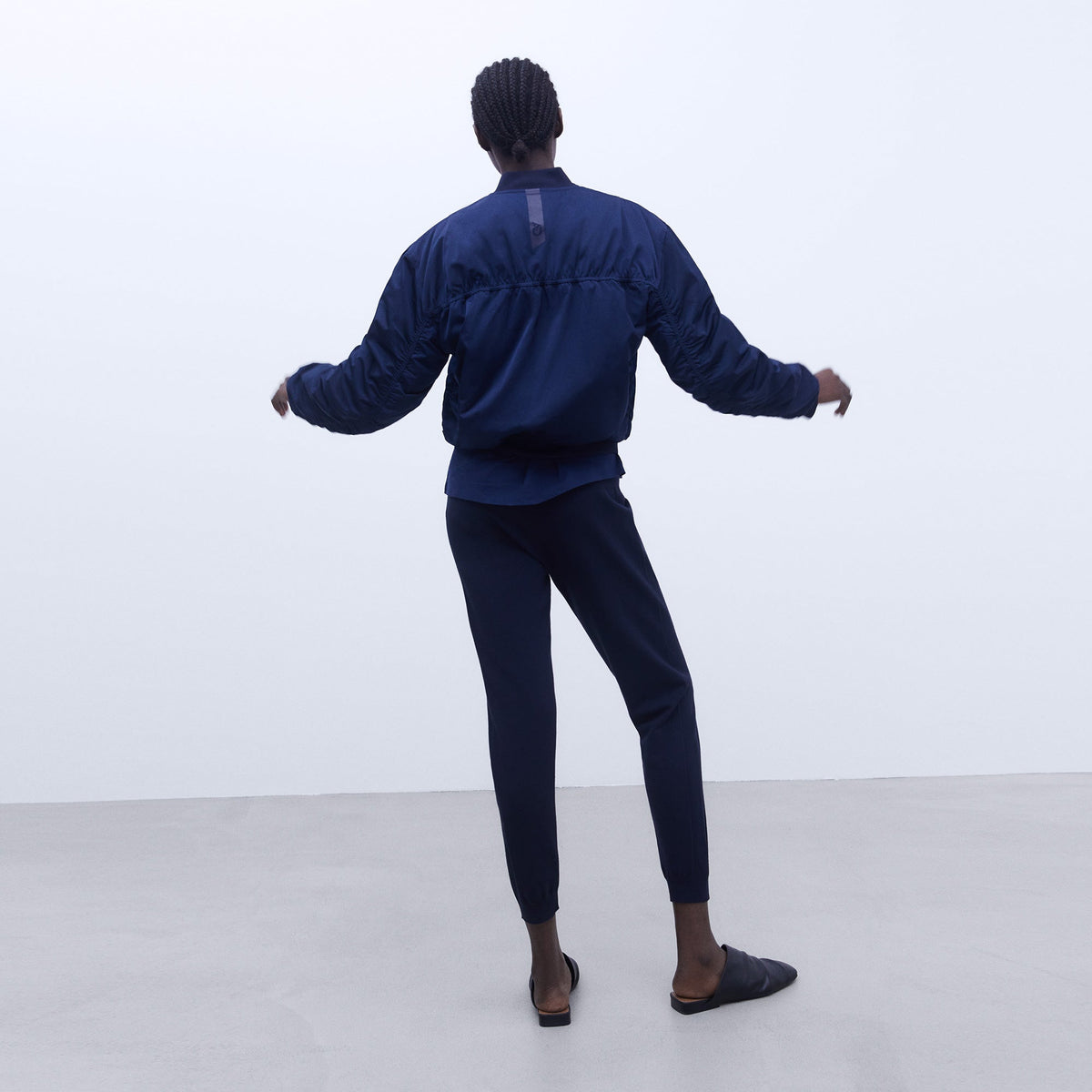 Navy Padded Bomber Jacket