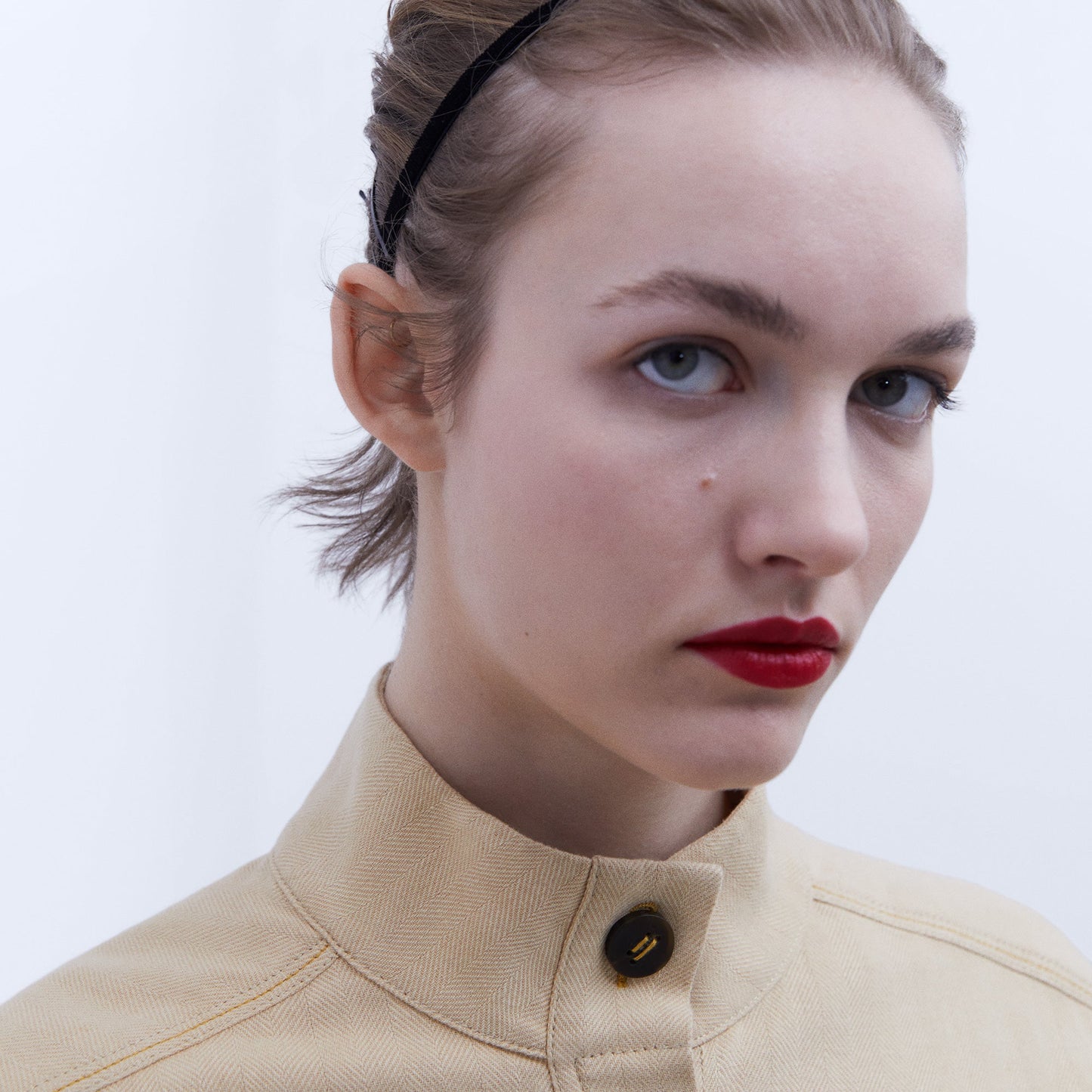 Yellow Cotton Linen Short Jacket