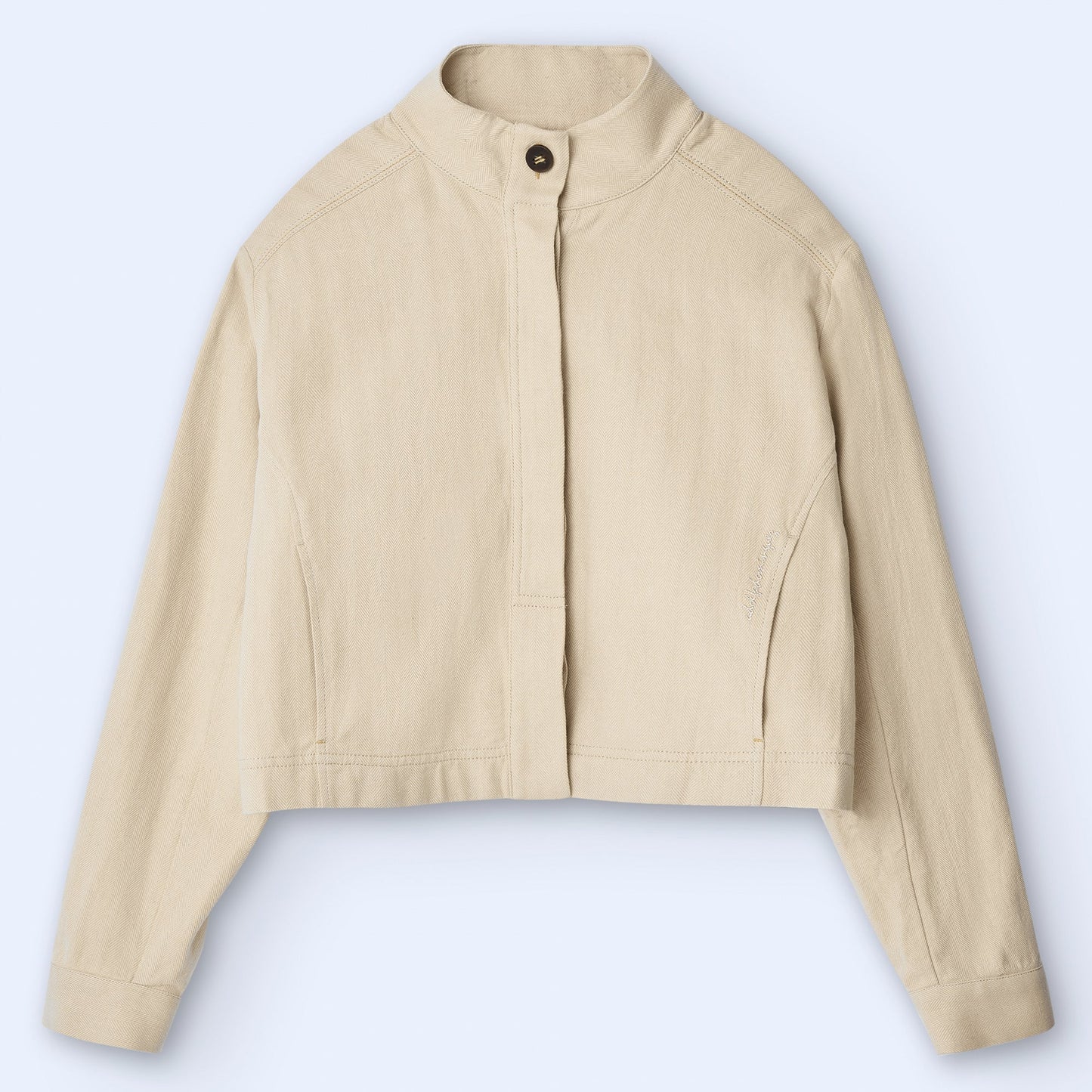 Yellow Cotton Linen Short Jacket