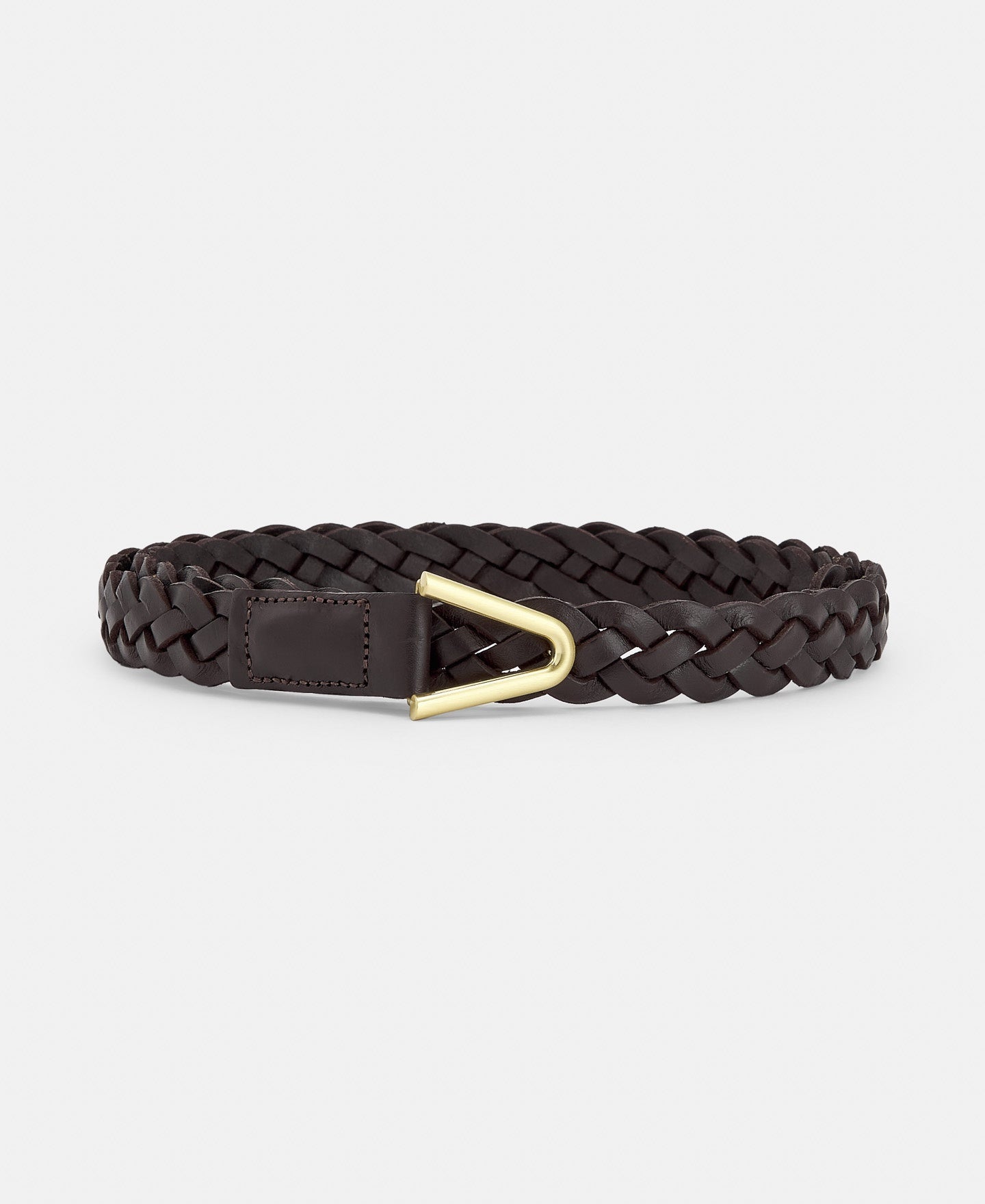 Brown Braided Vachetta Leather Belt