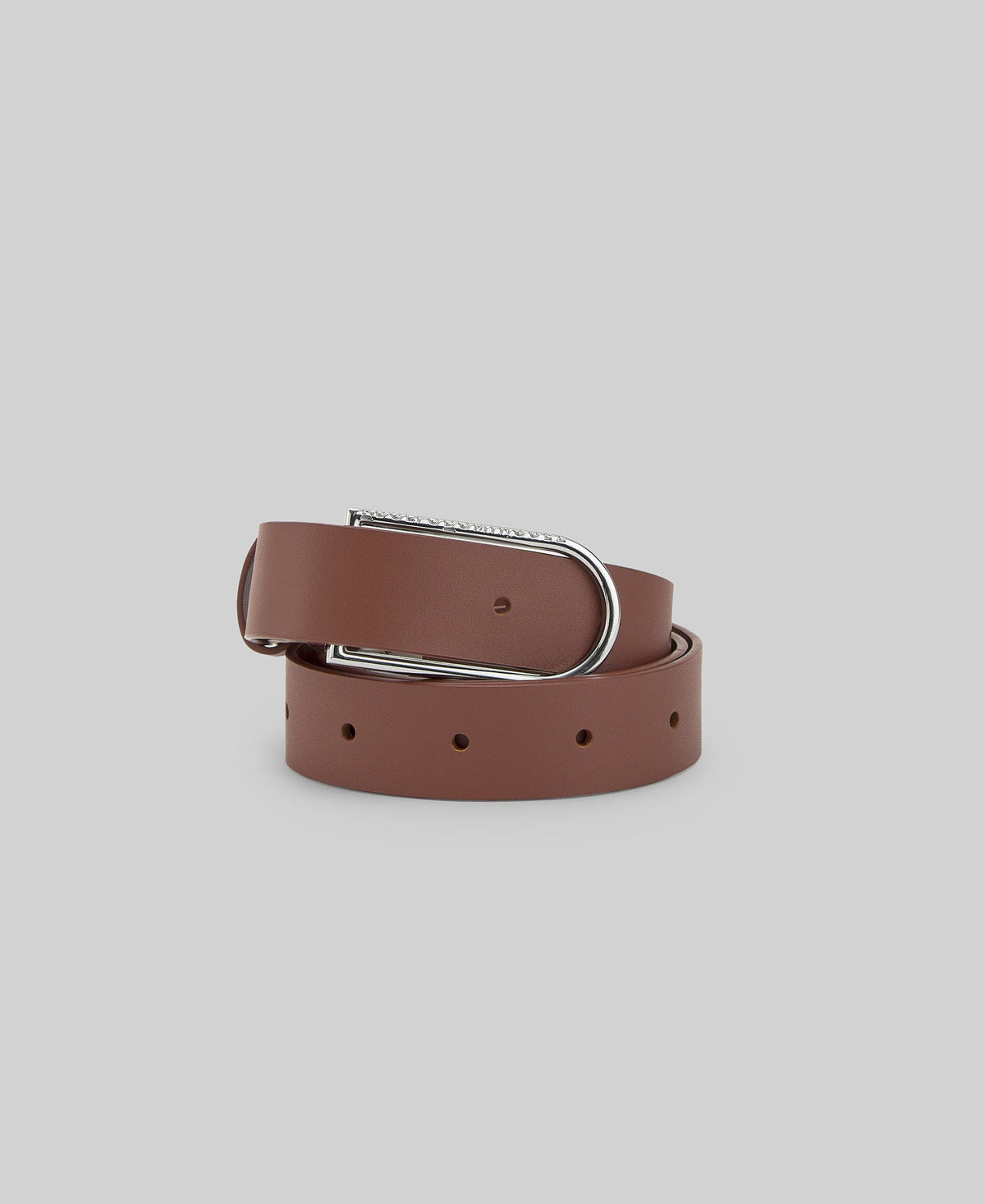 Brown responsible leather belt woman in buff colour