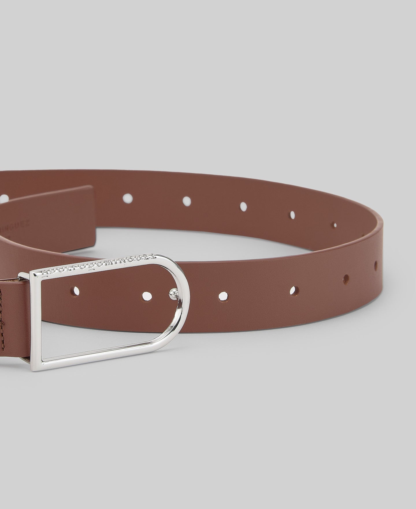 Brown responsible leather belt woman in buff colour