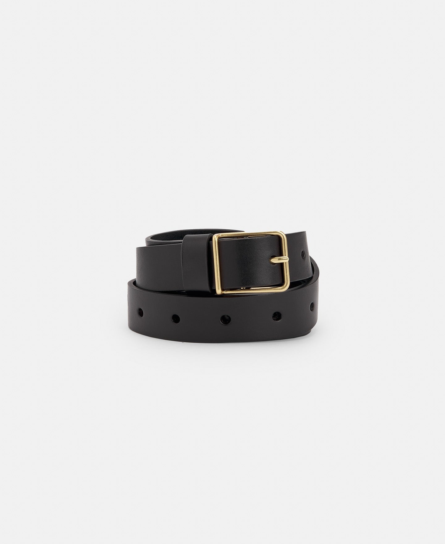 Black Metal Buckle Belt In Leather