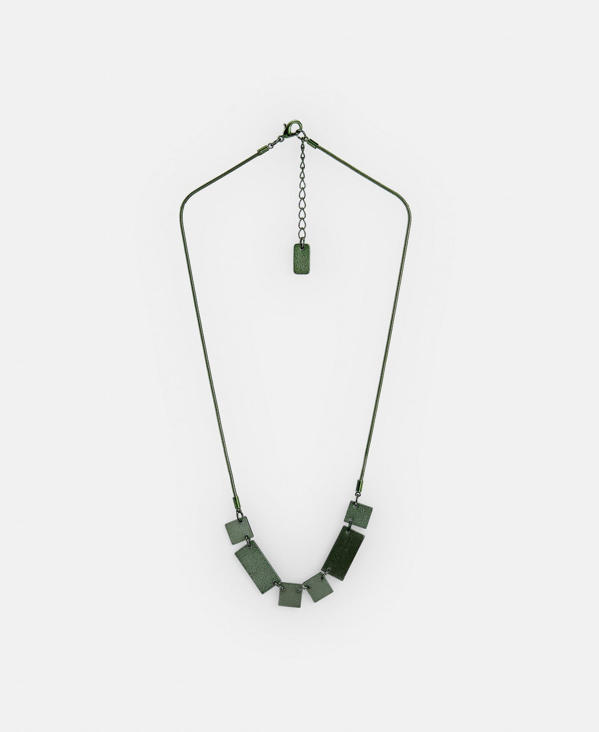 Green Brass Microchip Motif Necklace