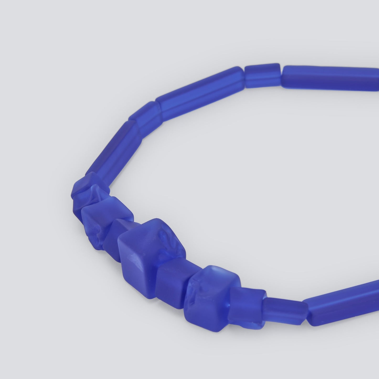 Ink Blue Irregular Resine Cubes Necklace