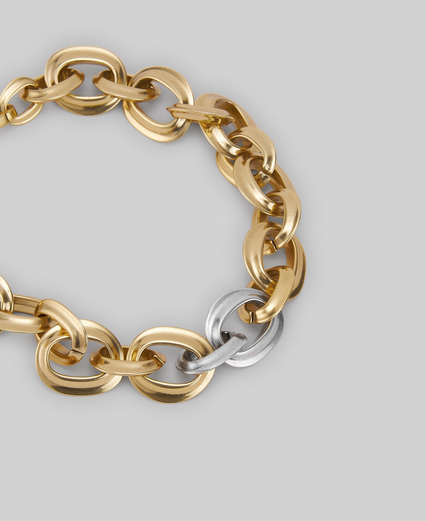 Two-tone metal link necklace woman in gold/silver