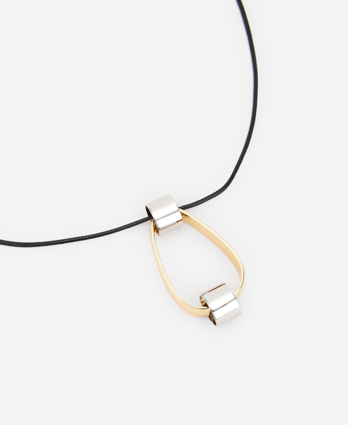 Long Adjustable Necklace With Zinc Mobile Pendant