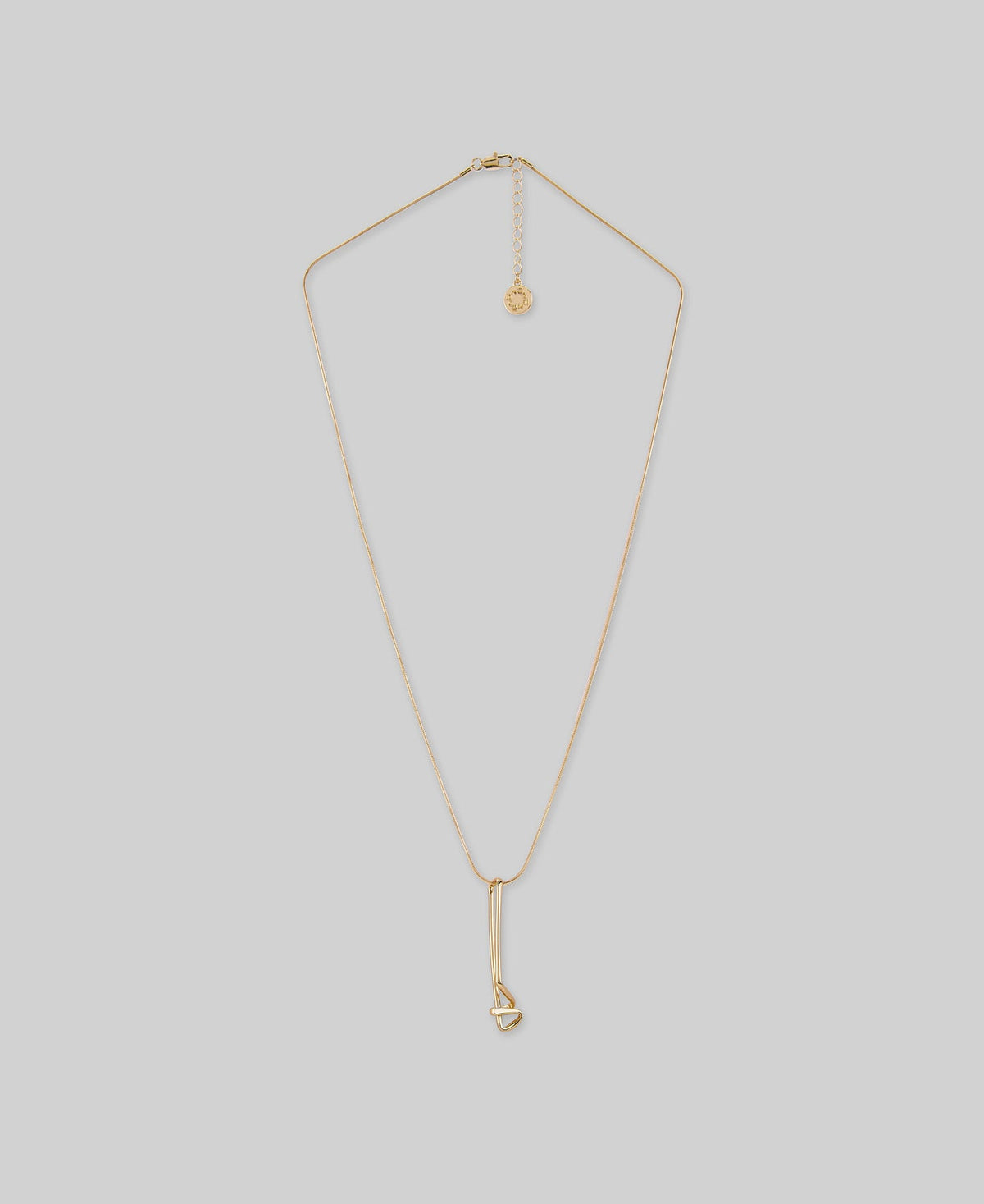 Twisted metal piece necklace woman in gold