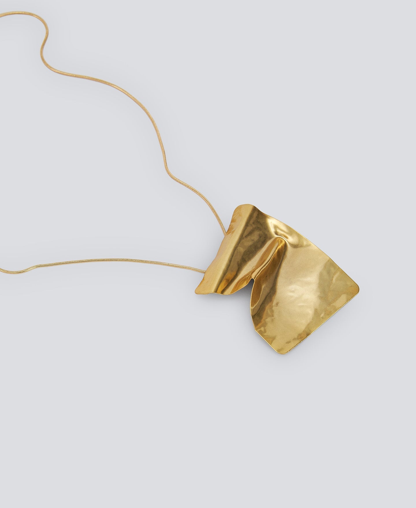 Gold Crumpled Paper Motif Necklace
