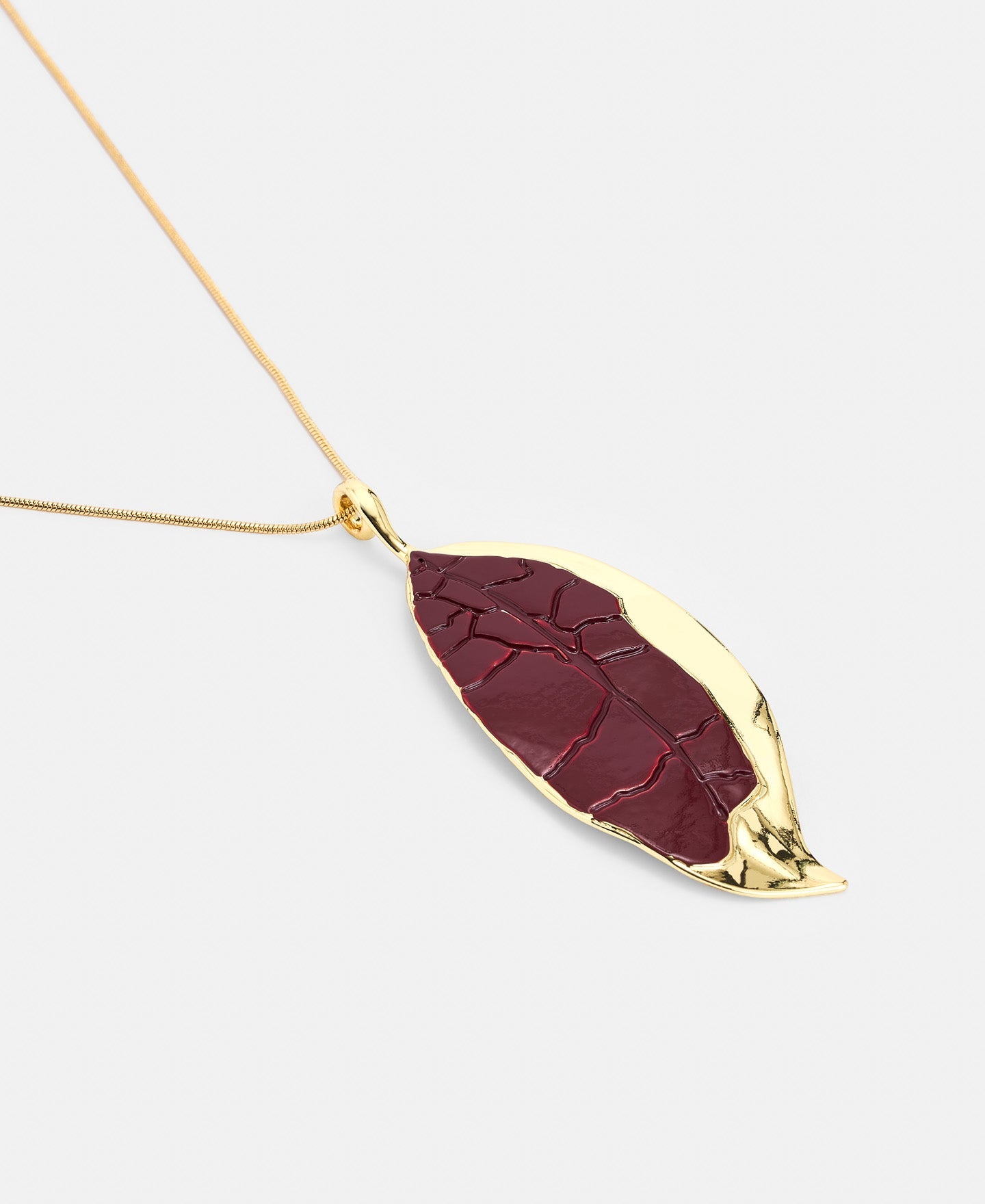 Gold Zinc And Brass Leaf Pendant