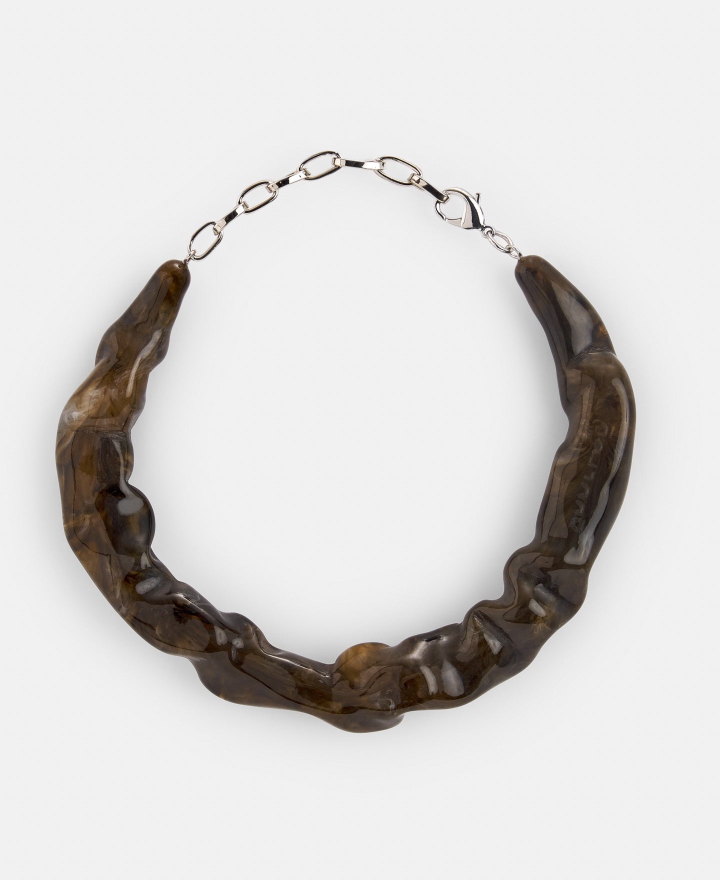 Taupe Resin Volumetric Necklace