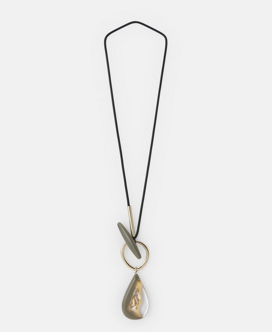 Khaki Necklace Ring Resin Piece