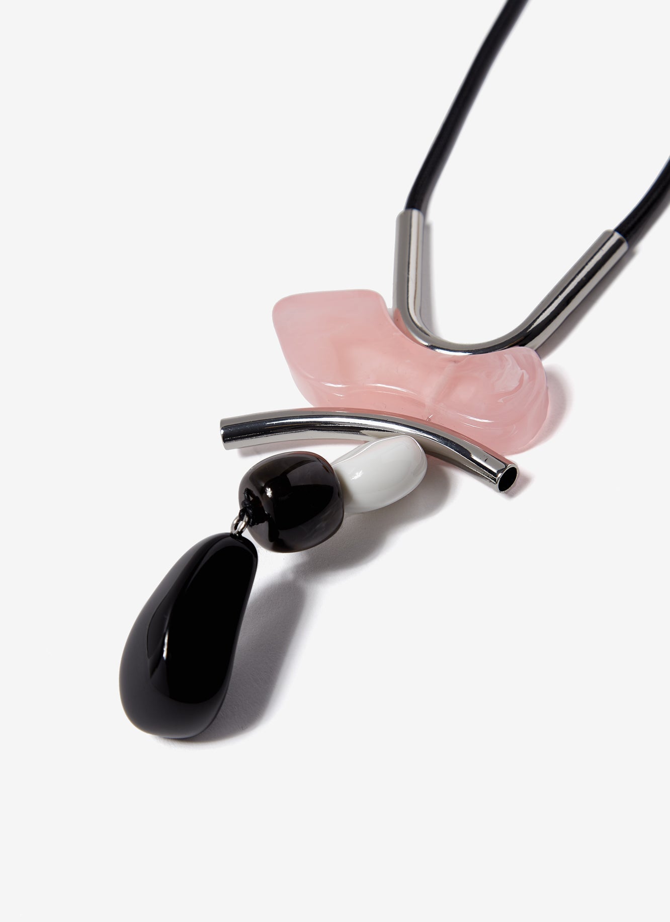 Pink Long Necklace With Stoper Closure