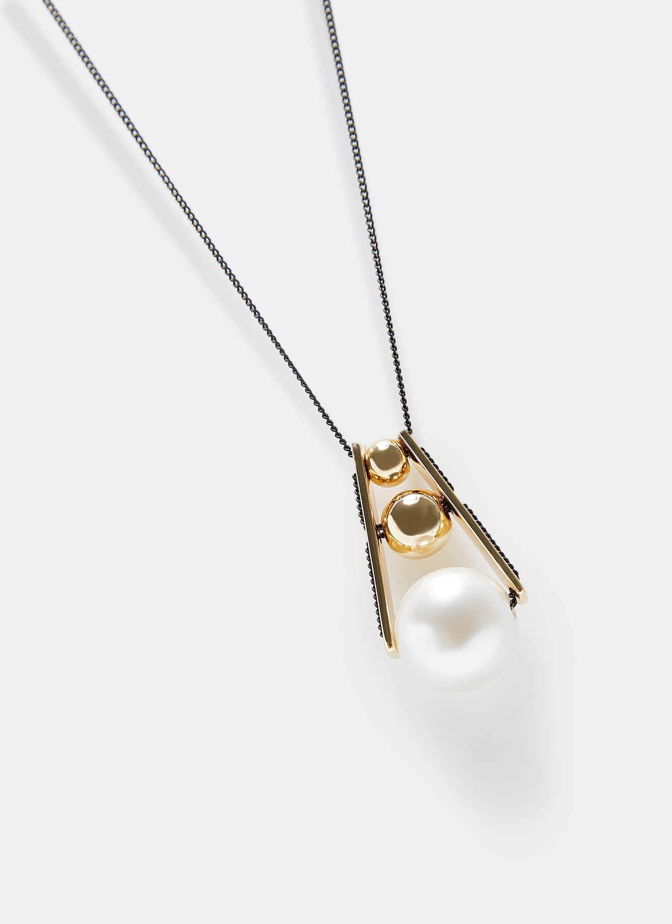 Long Necklace With Spherical Pendants