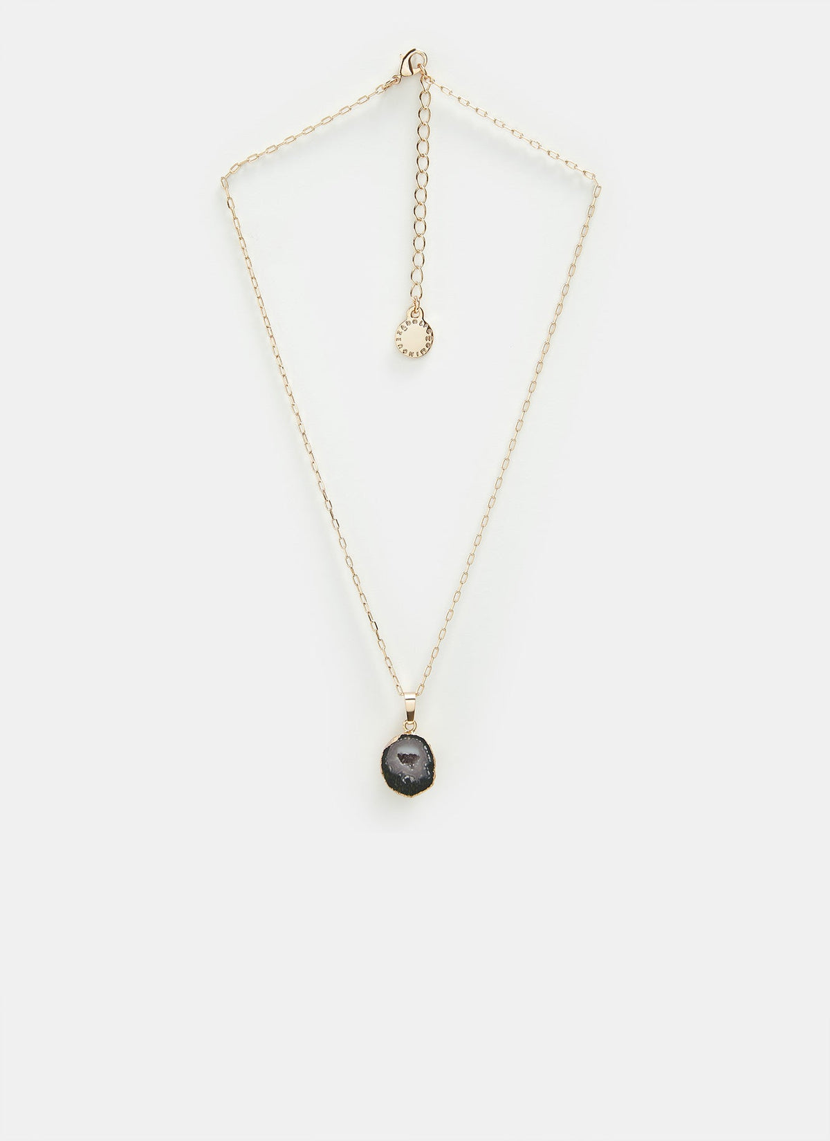 Gold Necklace With Natural Geode