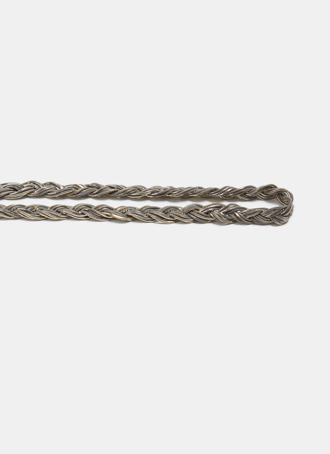Silver Braided Necklace With Front Closure