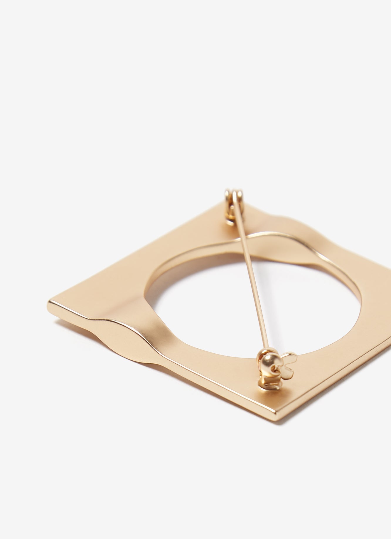 Gold Squared Metal Brooch