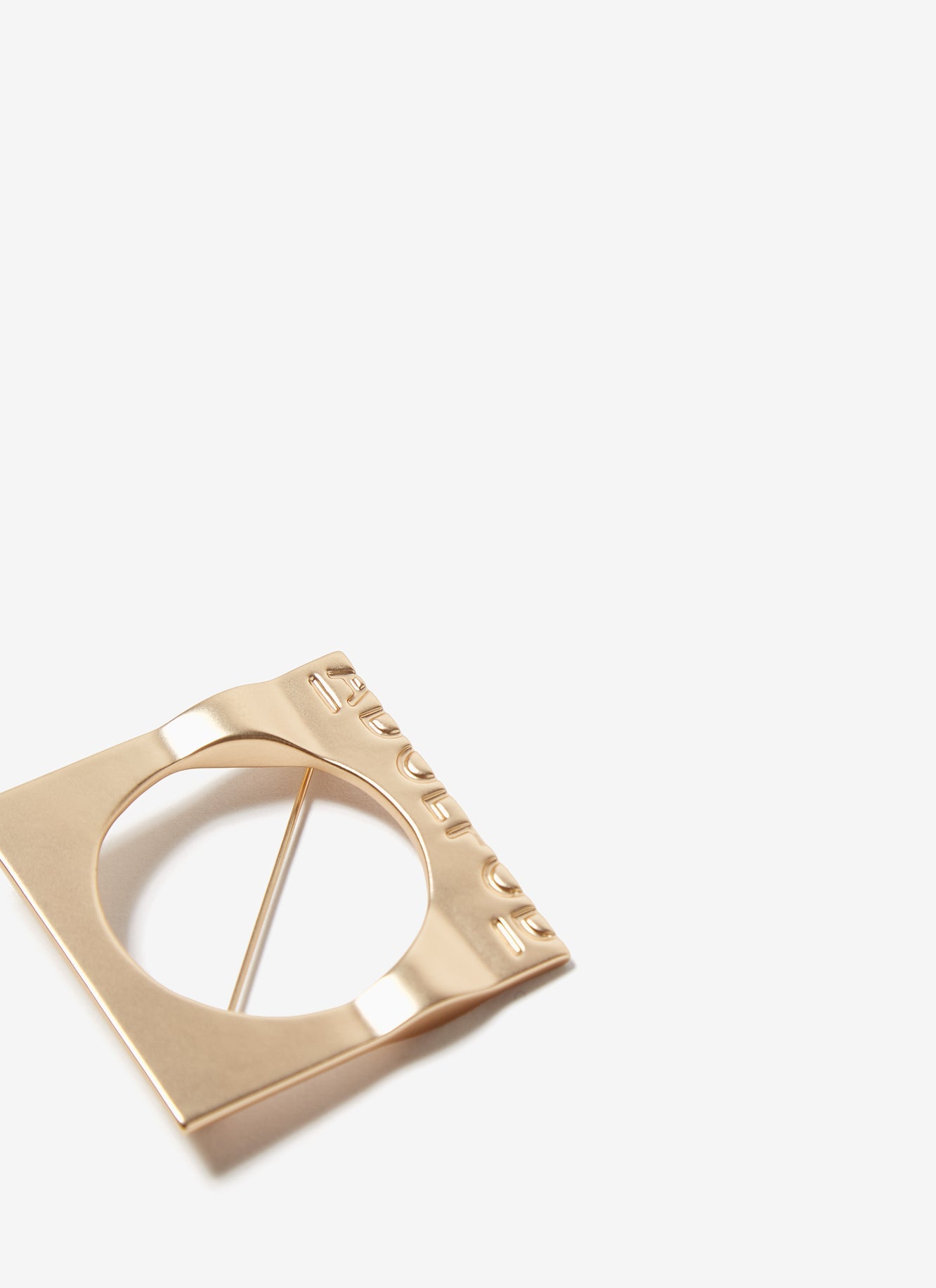 Gold Squared Metal Brooch