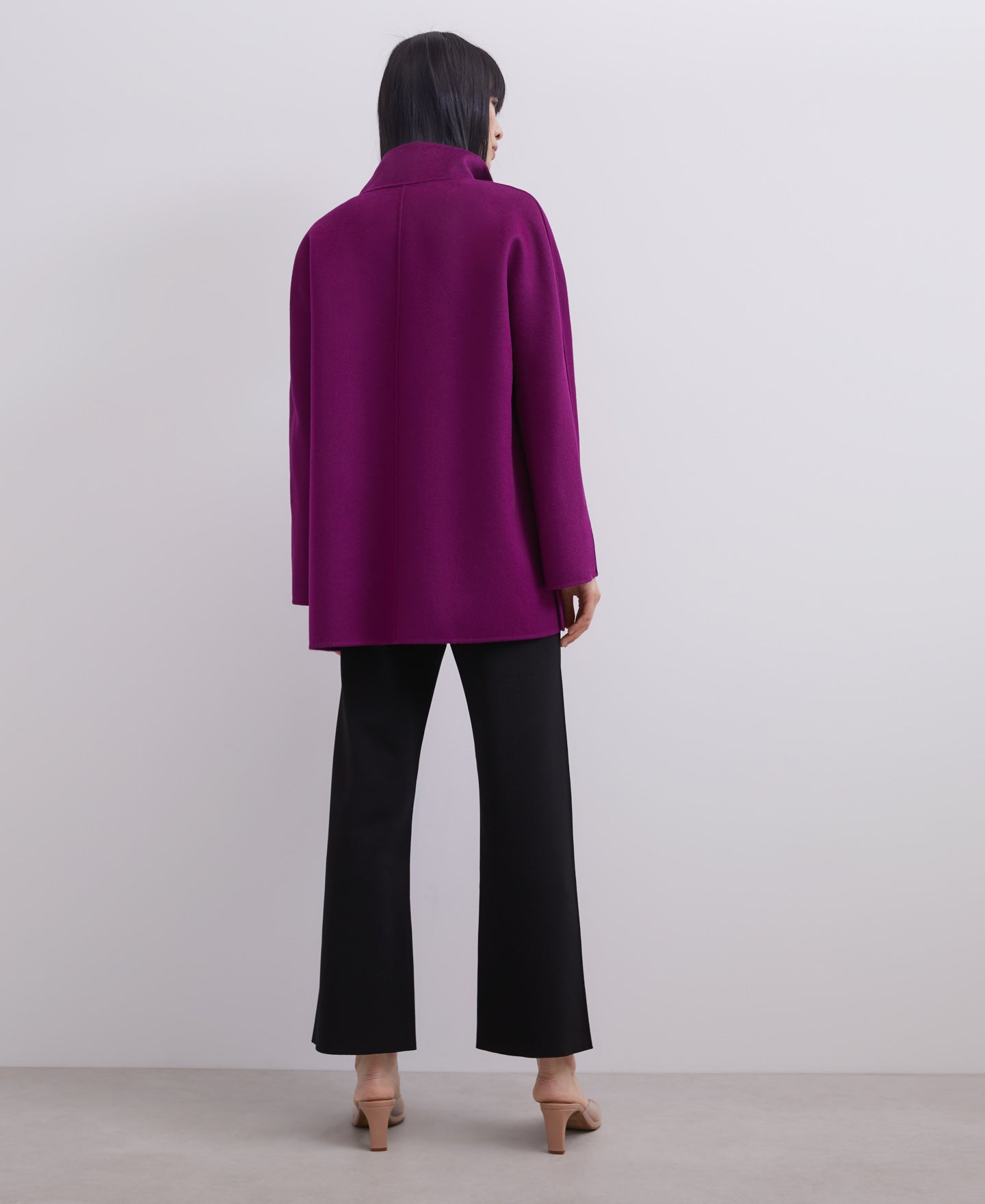 Red Bougainvillea Double-Face Merino Wool Coat