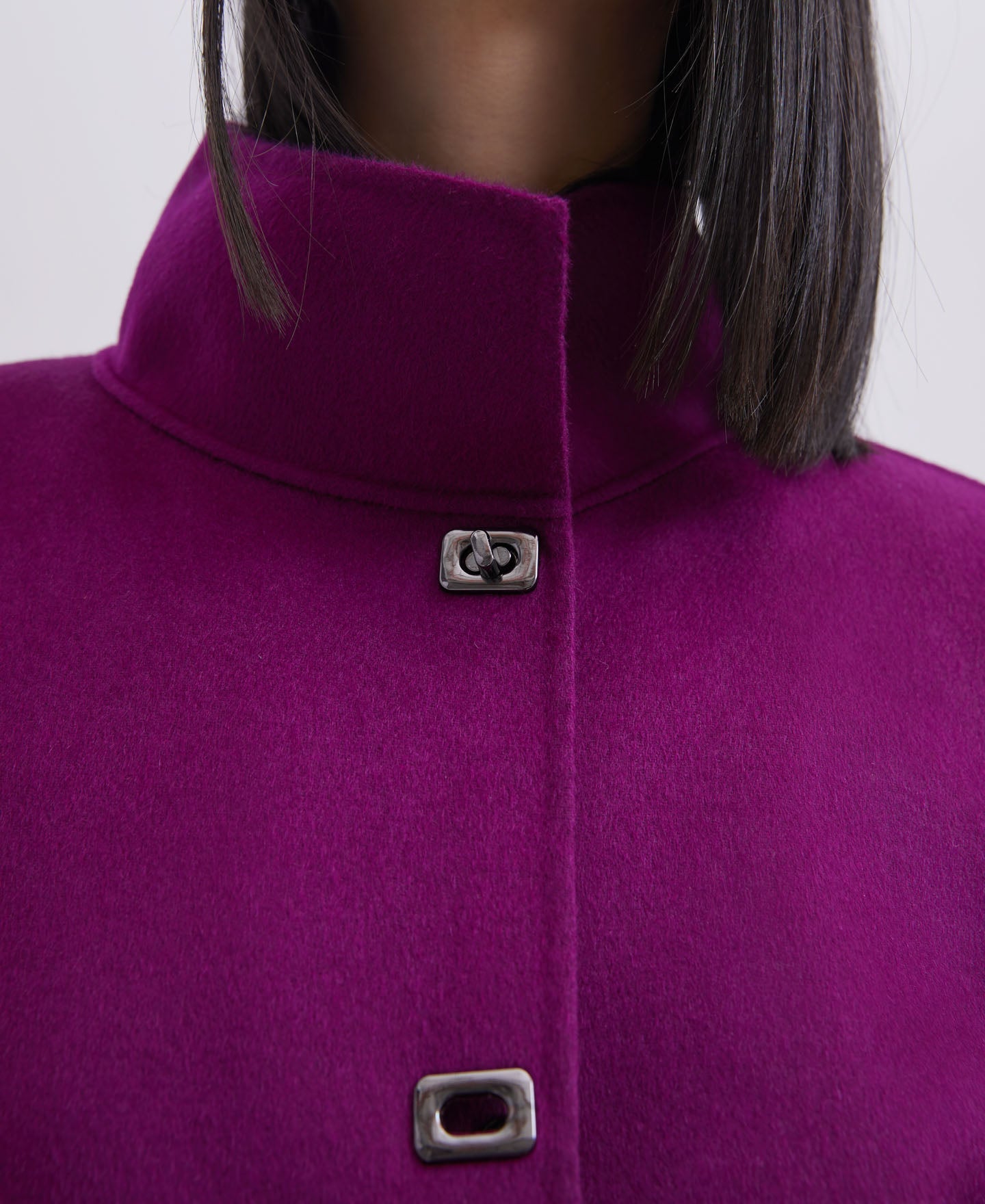 Red Bougainvillea Double-Face Merino Wool Coat