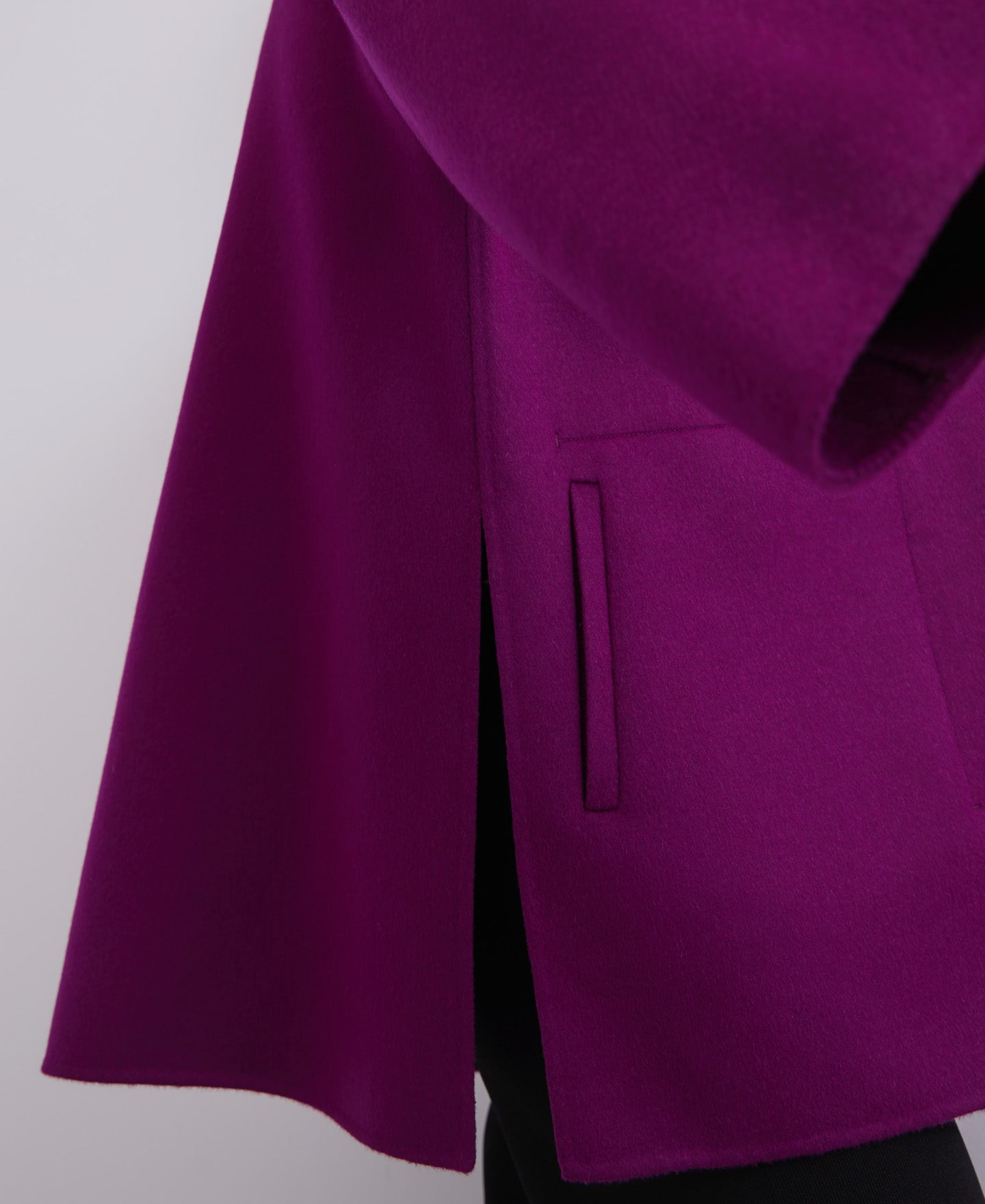 Red Bougainvillea Double-Face Merino Wool Coat