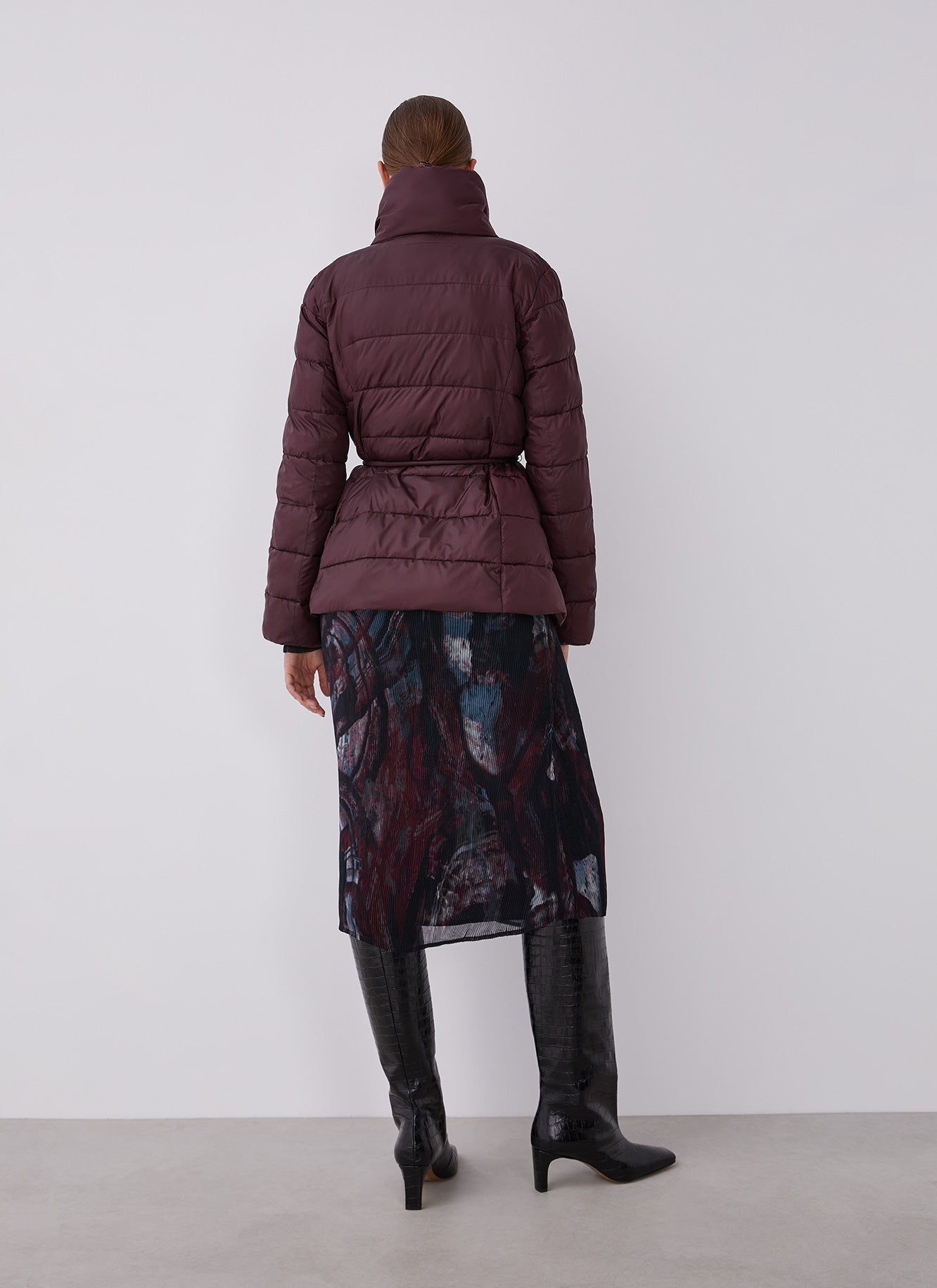 Maroon Padded Turtleneck Anorak
