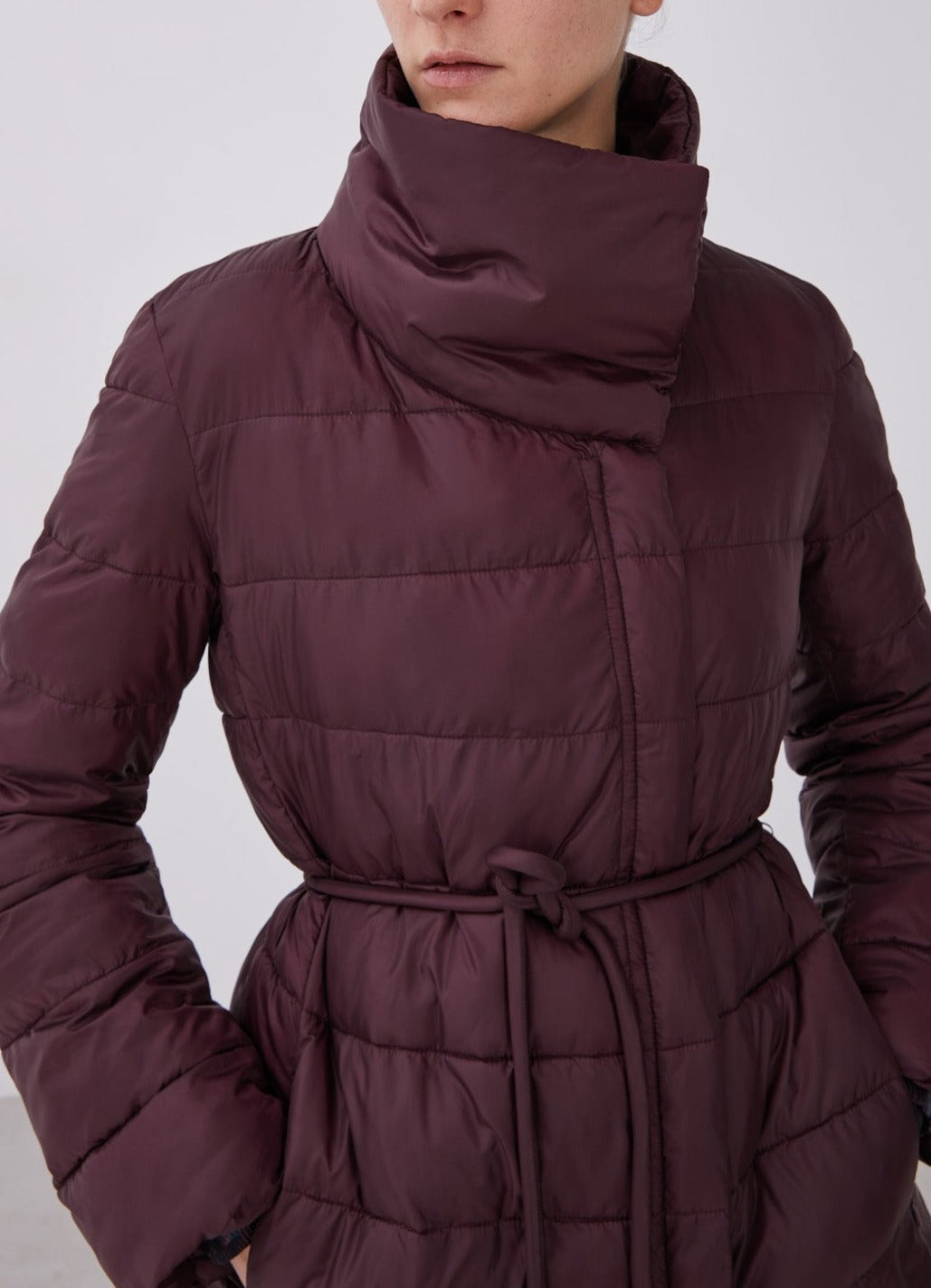 Maroon Padded Turtleneck Anorak
