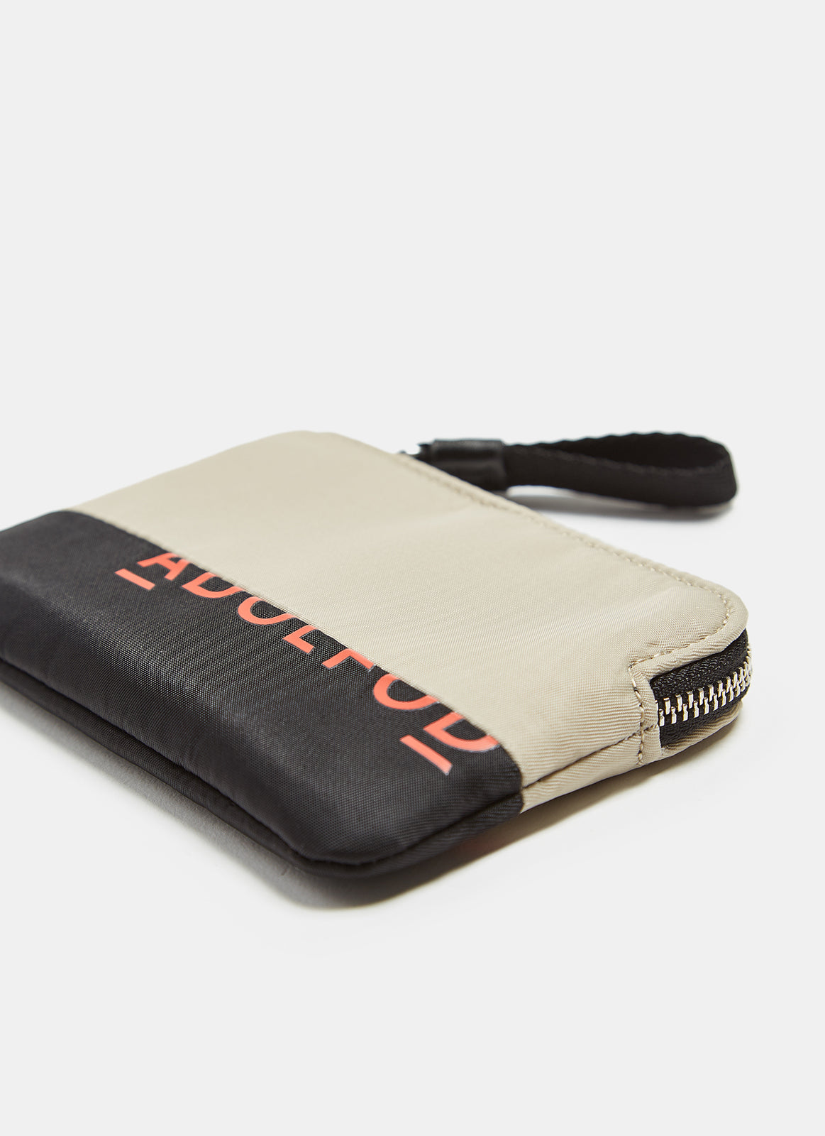 Black/Cream Nylon Coin Purse With Logo