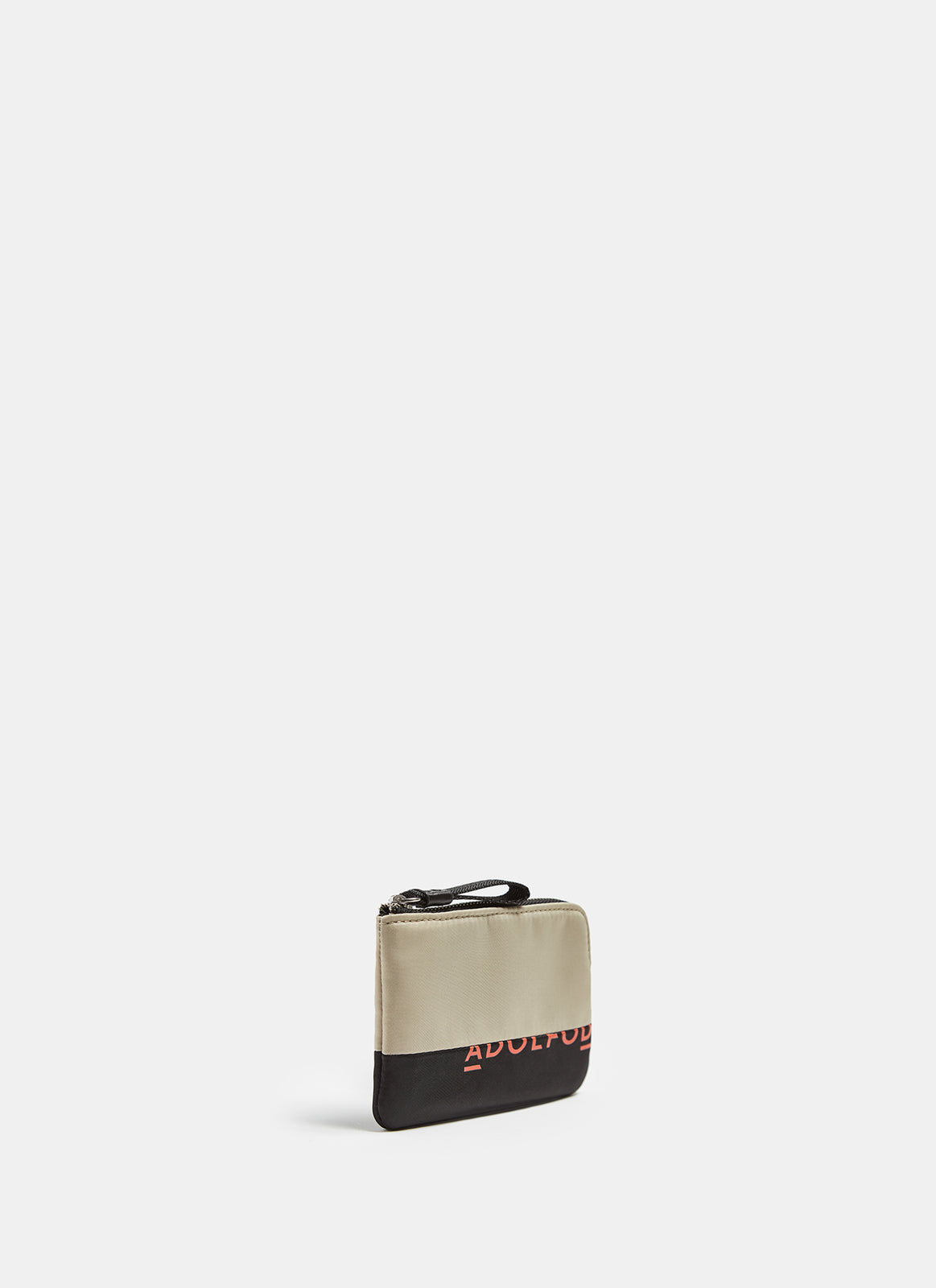 Black/Cream Nylon Coin Purse With Logo