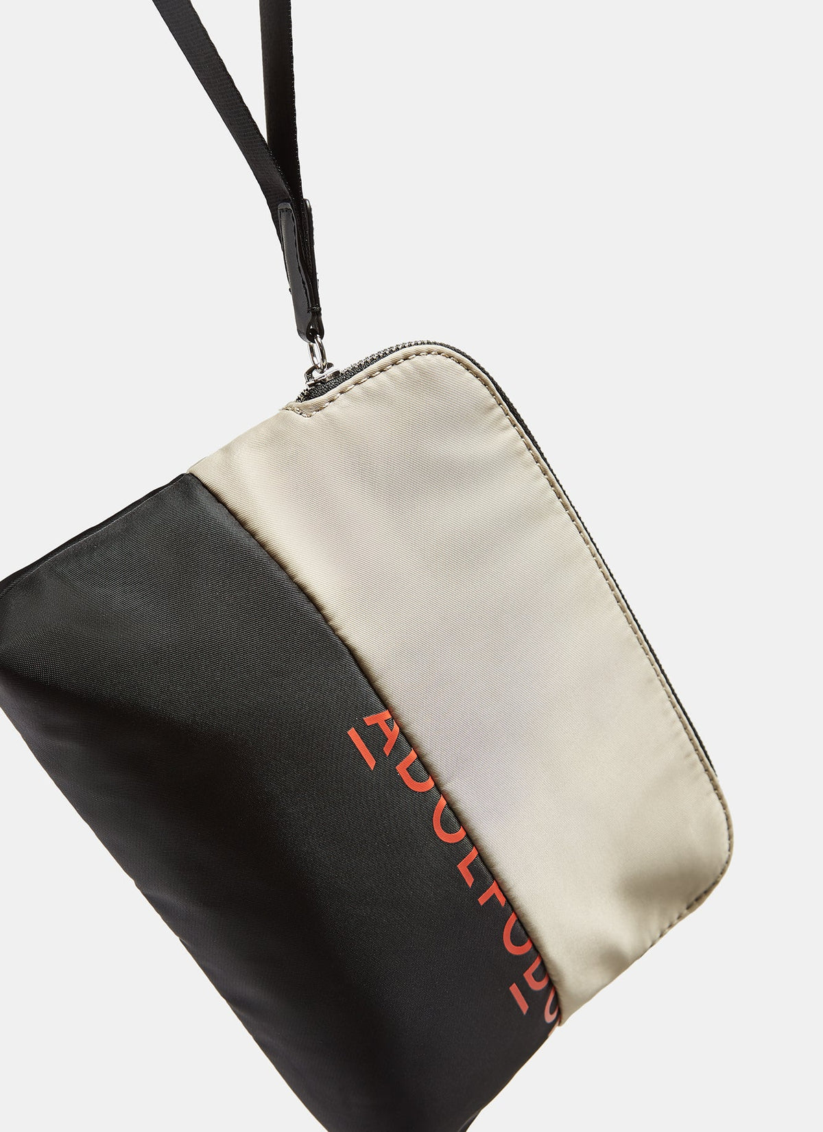 Black/Cream Nylon Vanity Bag With Maxi-Logo