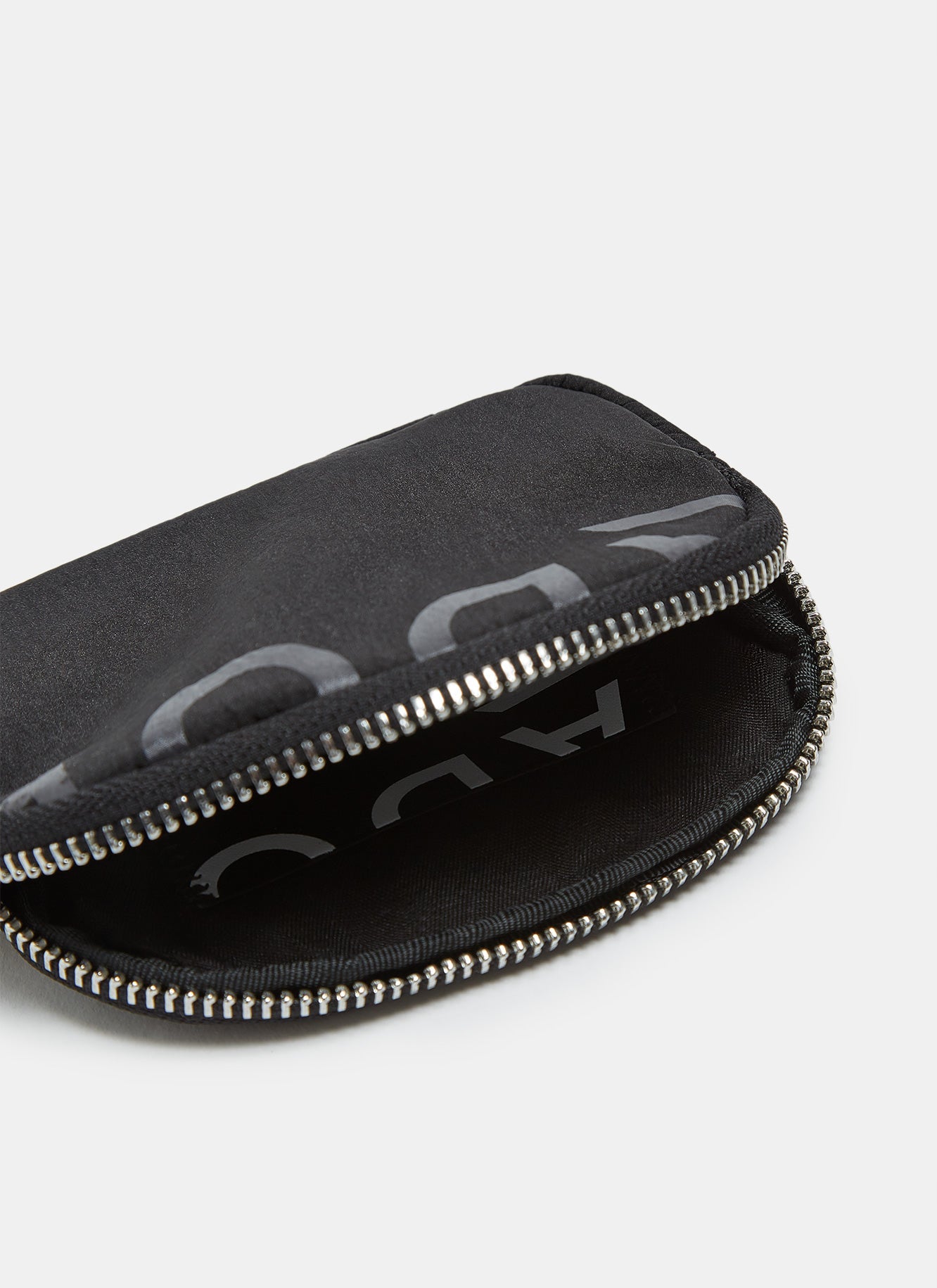 Black Technical Nylon Coin Purse With Logo