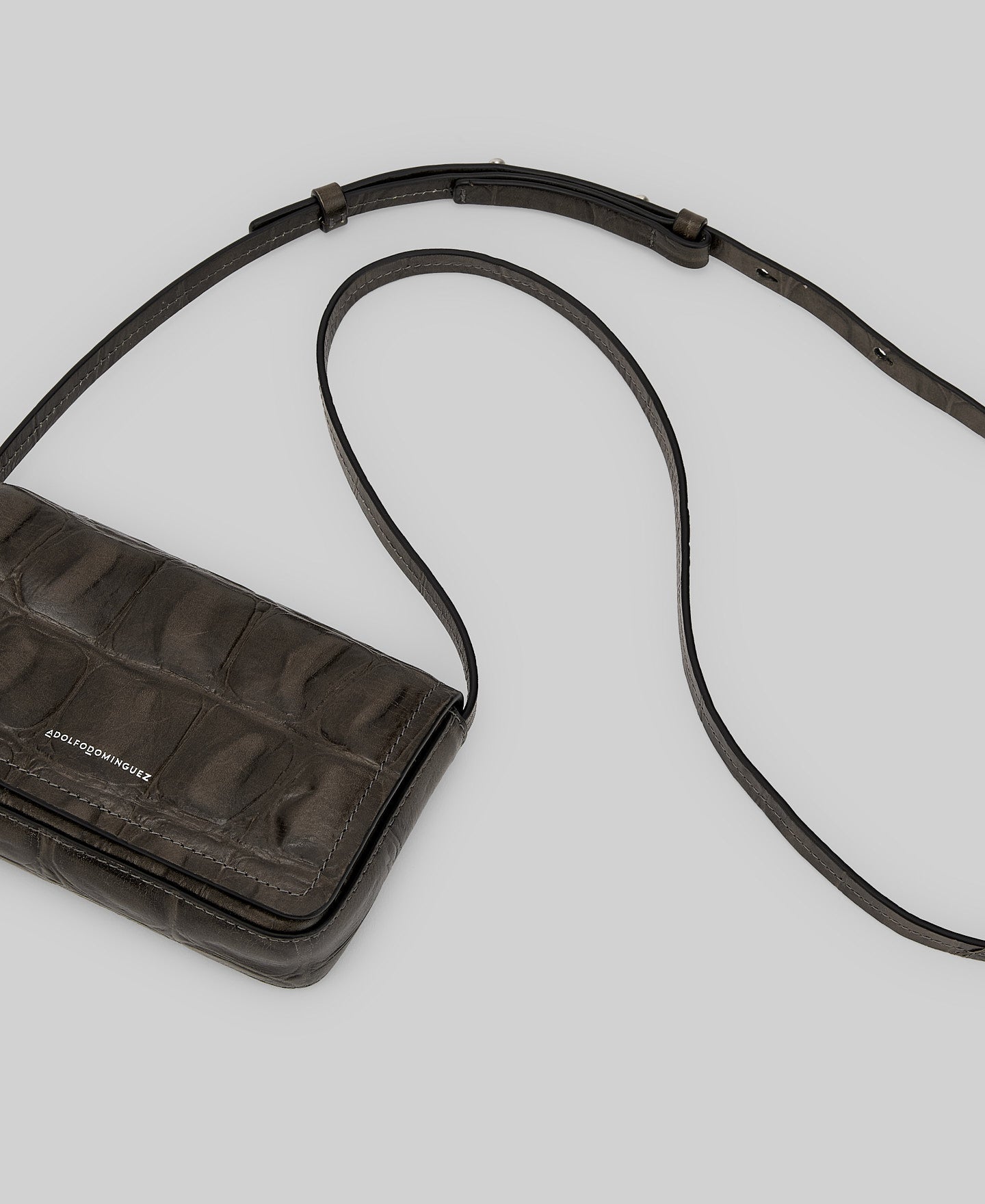 Responsible leather coco mini bag woman in light grey
