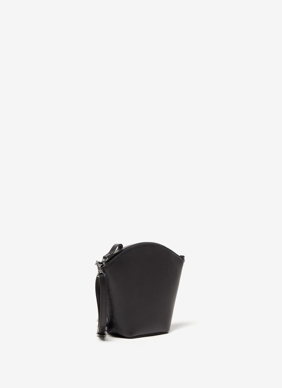 Black Vachetta Leather Clutch With Long Strap