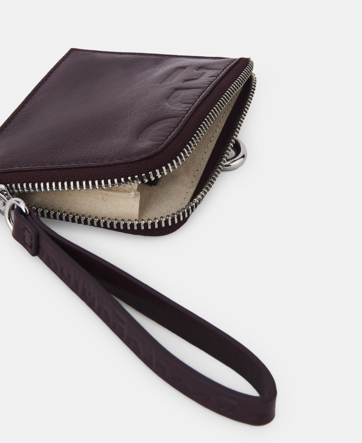 Maroon Grained Leather Card Holder Wallet