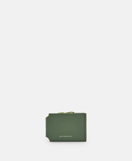 Green Vachetta Leather Medium Clip Wallet