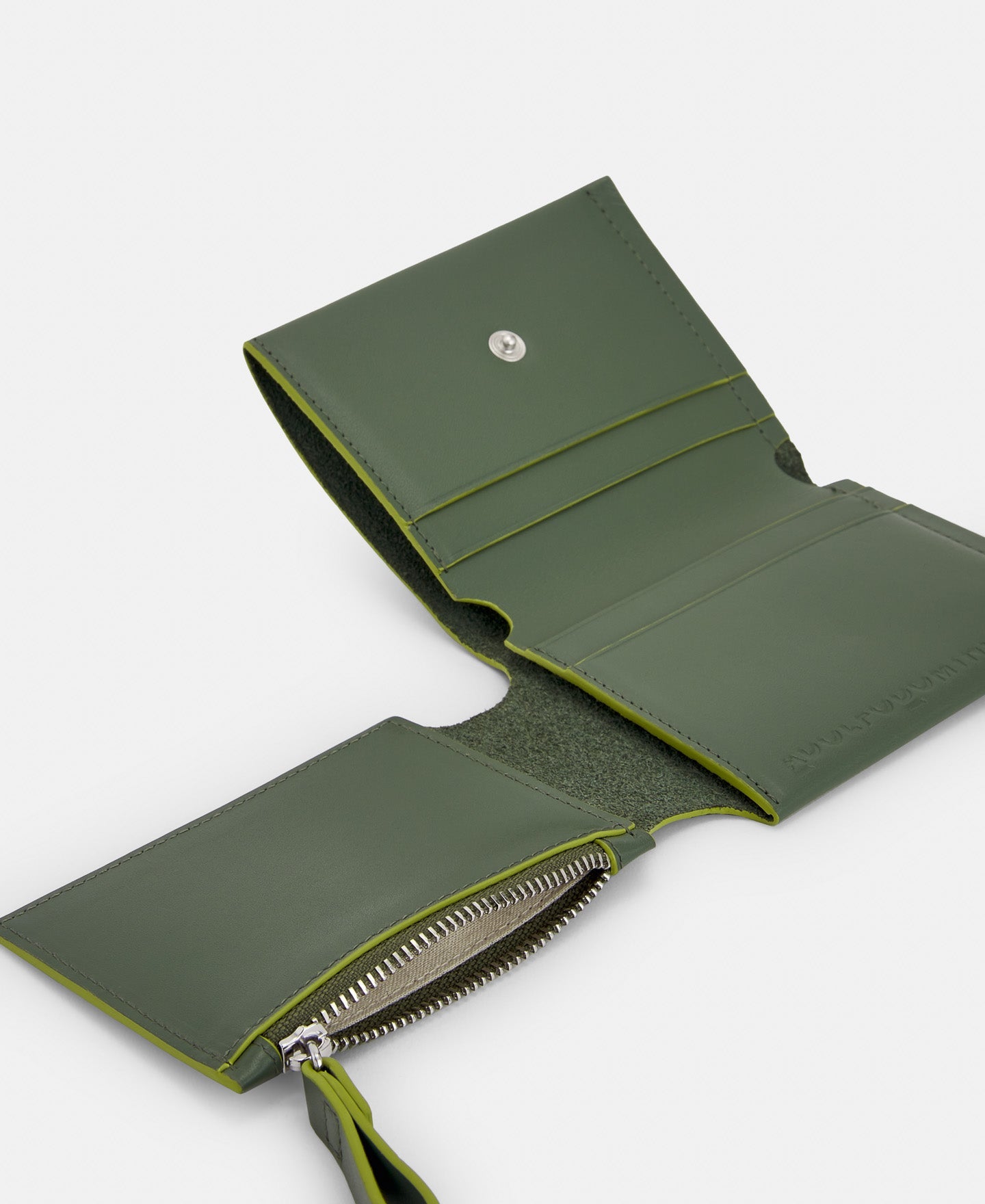 Green Vachetta Leather Medium Clip Wallet