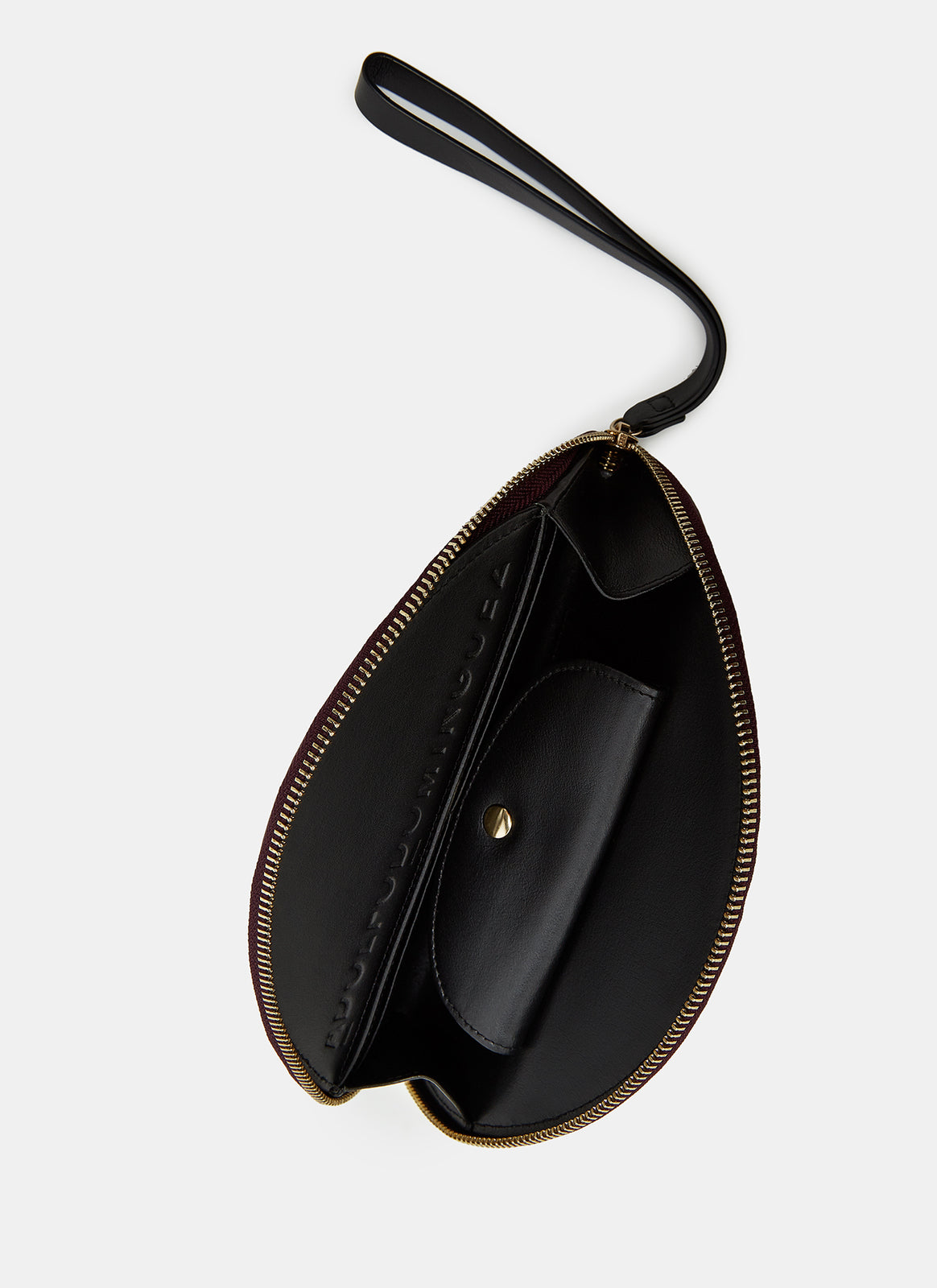 Black Leather Wallet With Jointed Compartments