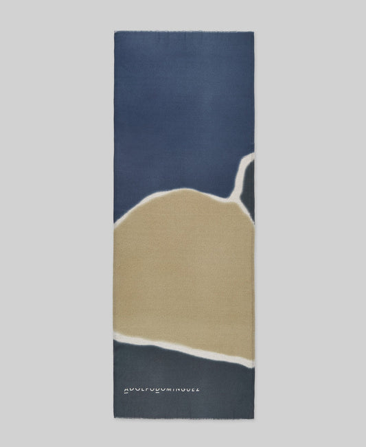 Printed Blue Cotton Shawl / Scarf