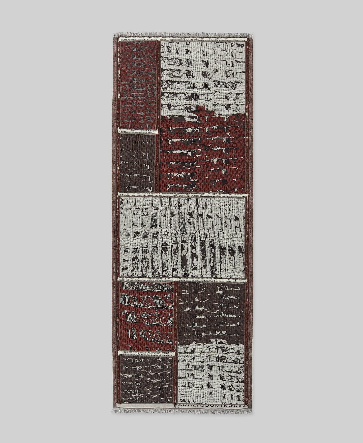 Red Embroidered Textured  Shawl / Scarf