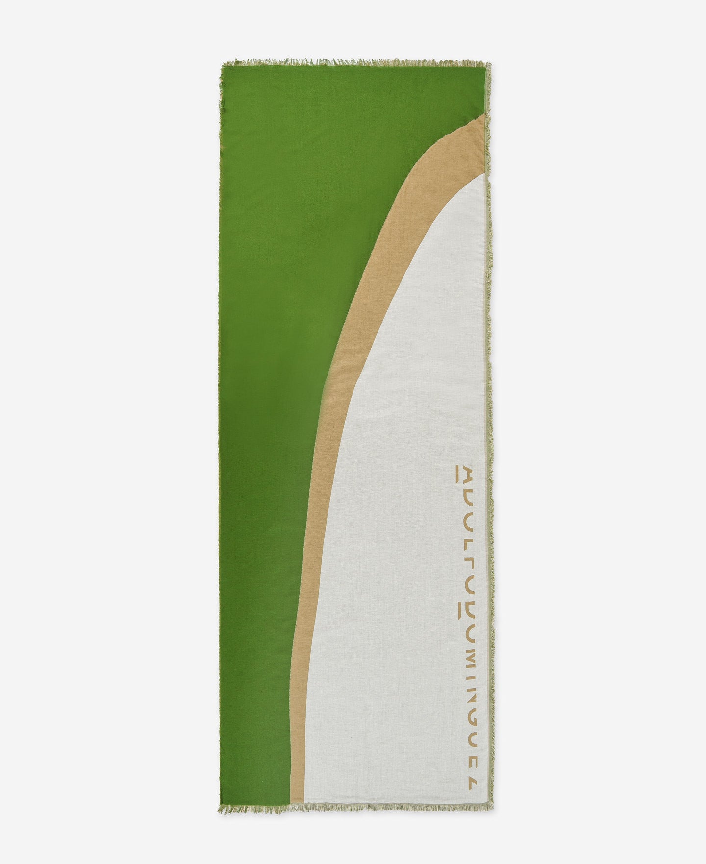 Green Tricolour Double Jacquard Shawl / Scarf